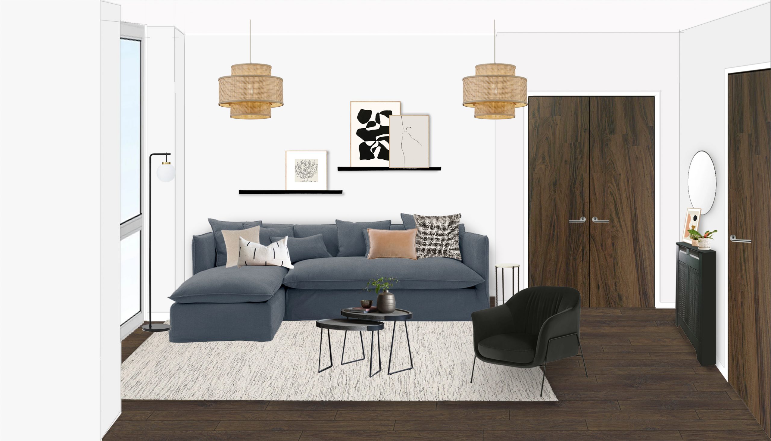 Mockup of a living room by Interior Fox