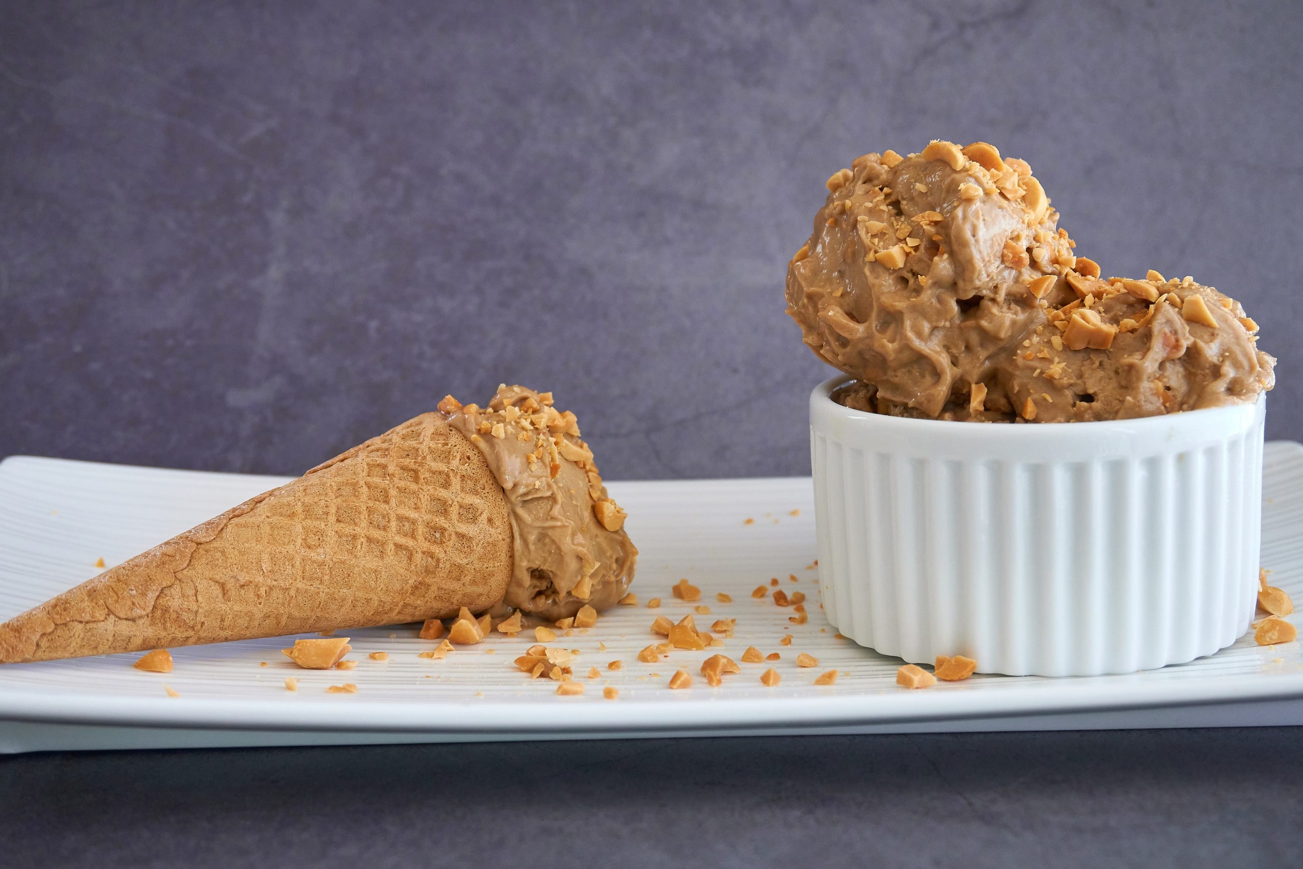 Home-made salted caramel ice-cream.