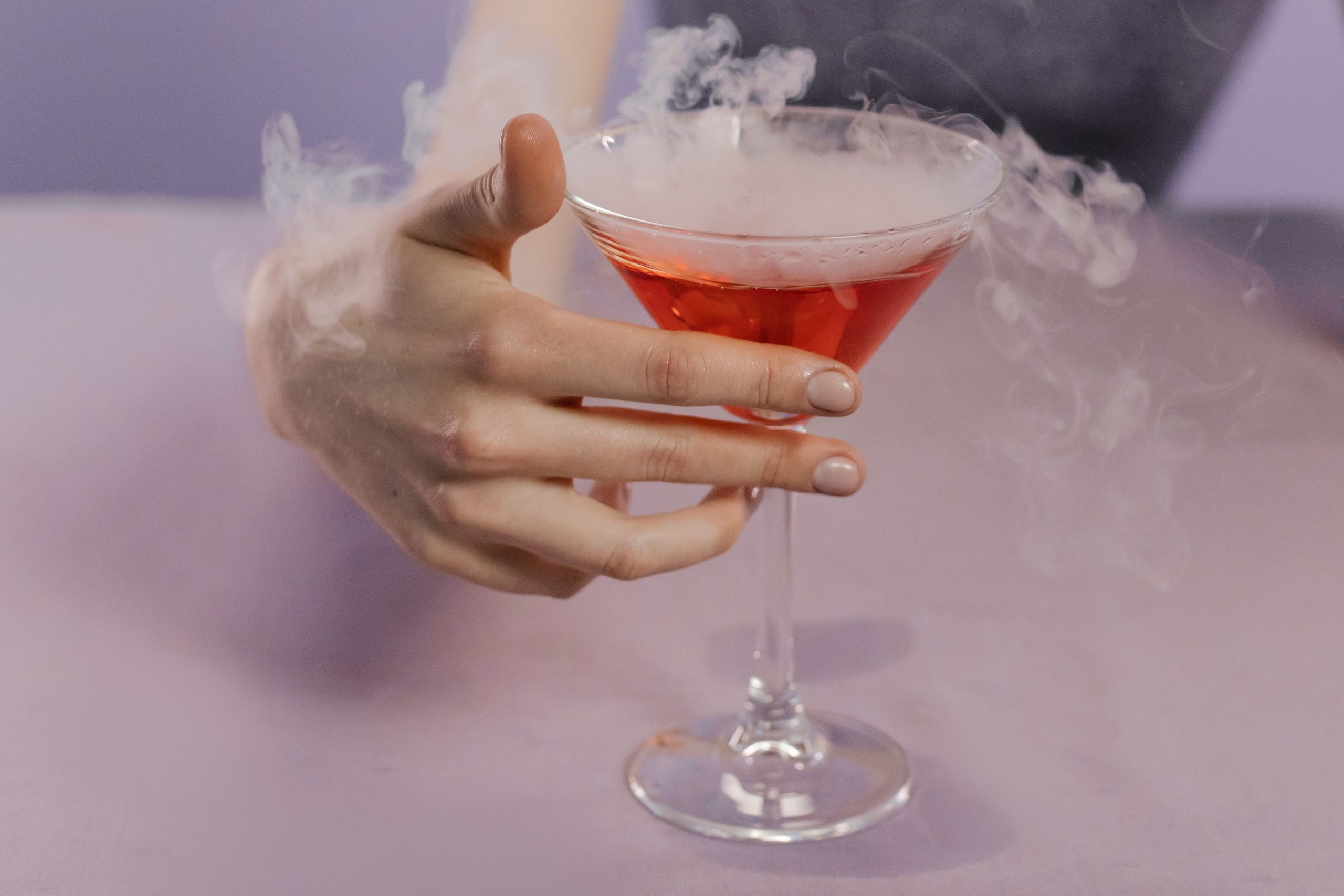 A Halloween cocktail with dry ice