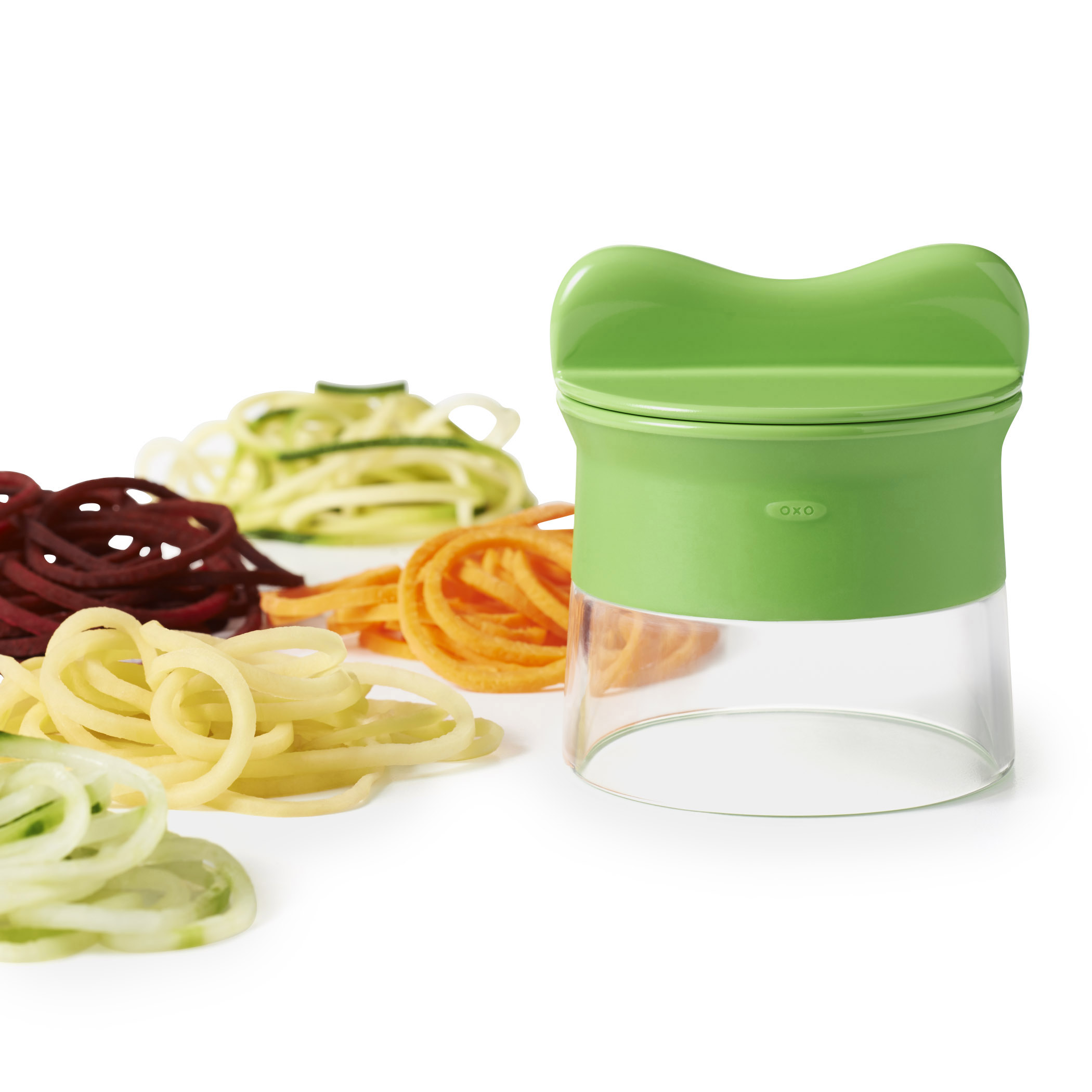 Making healthier meals by spiralizing fruit and vegetables with Oxo’s Good Grips Hand-Held spiralizer