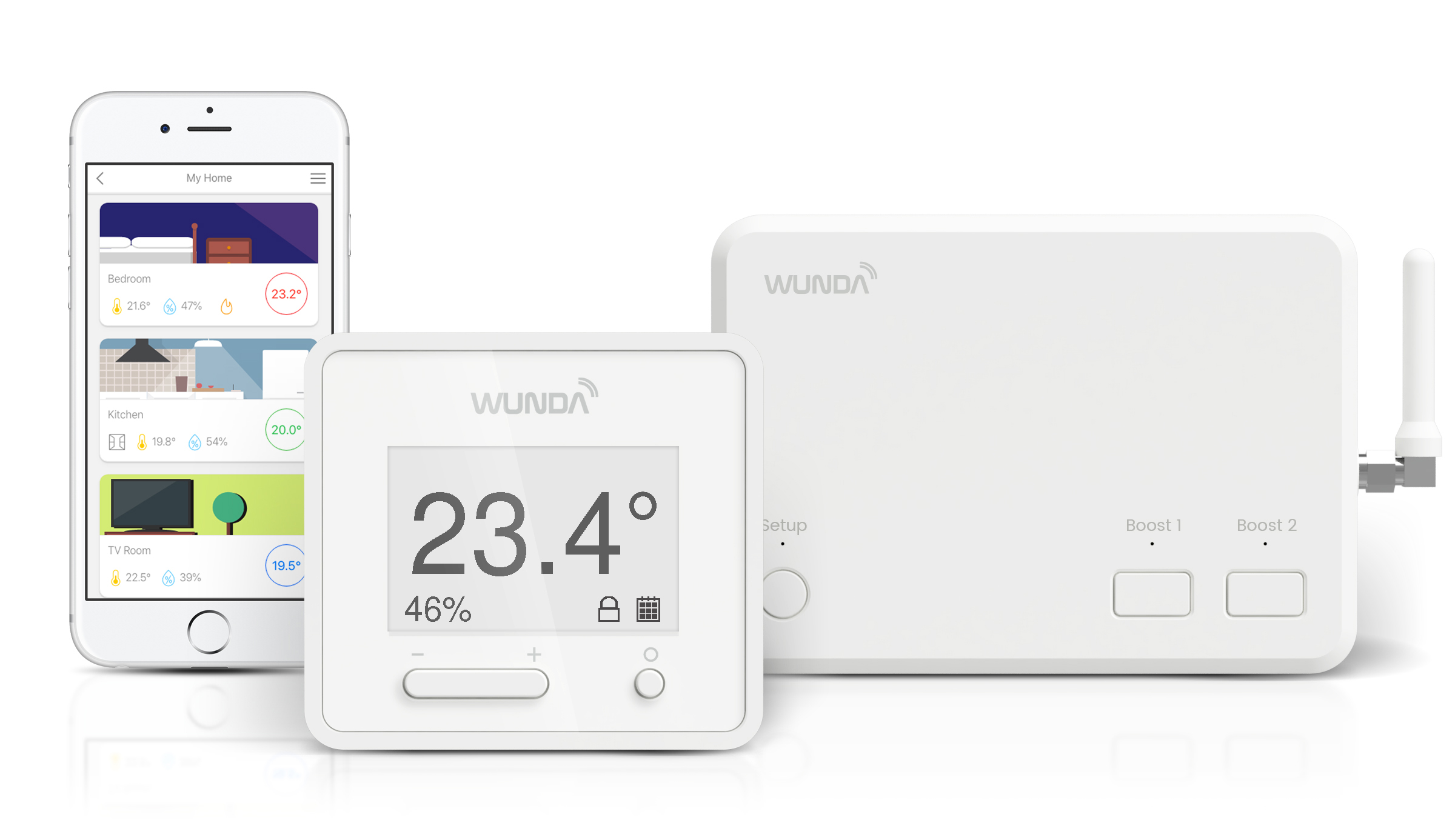 A smartphone with the Wundasmart app installed makes it easy to take control of a home’s central heating.