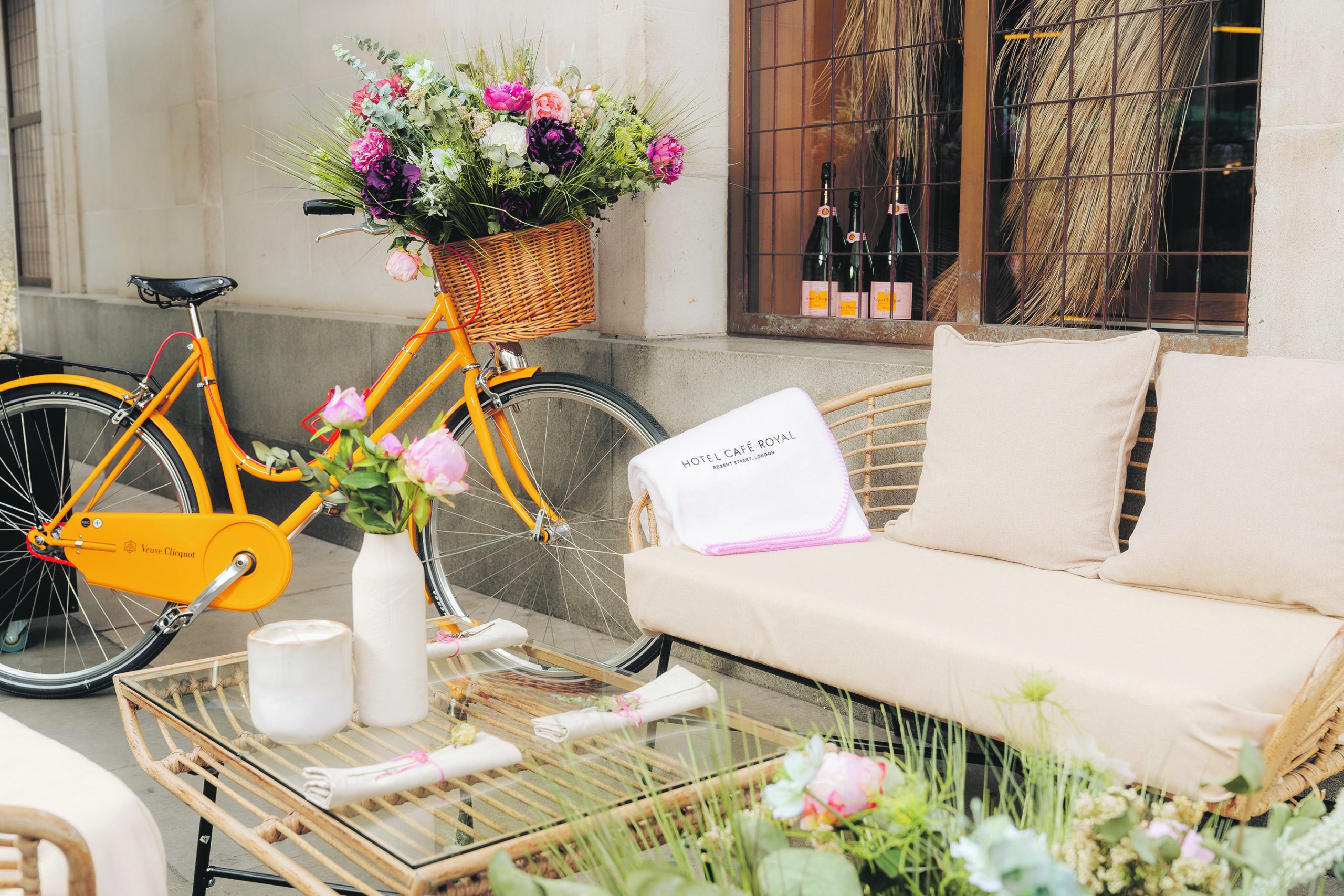 The Rosé Terrace at Regent Street’s Hotel Cafe Royal, UK.