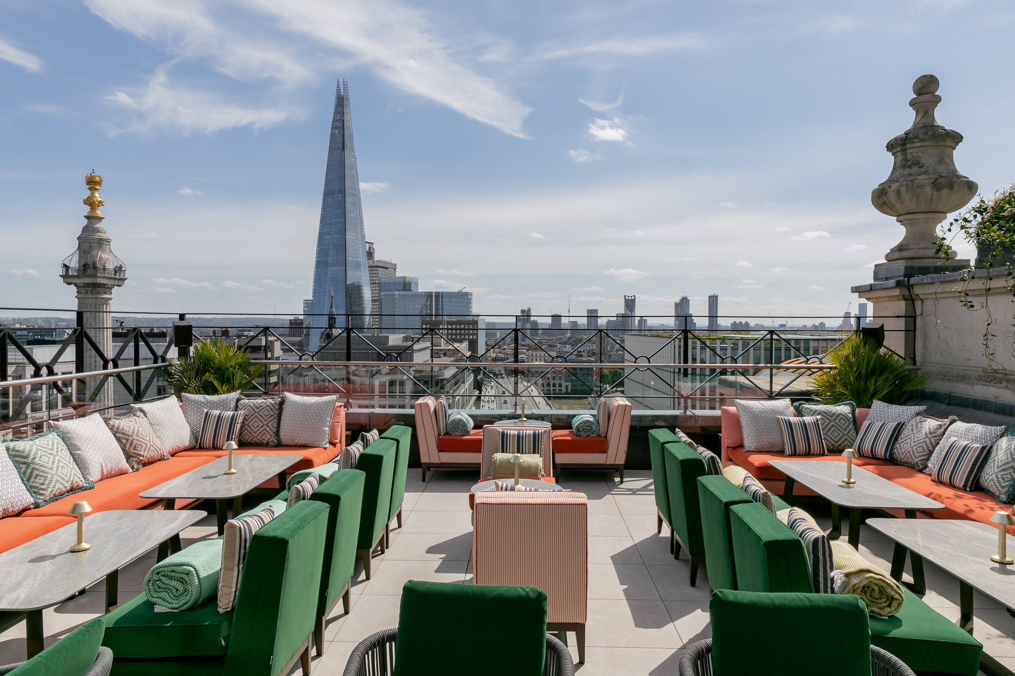 The scenic views of London from the rooftop restaurant at Wagtail.