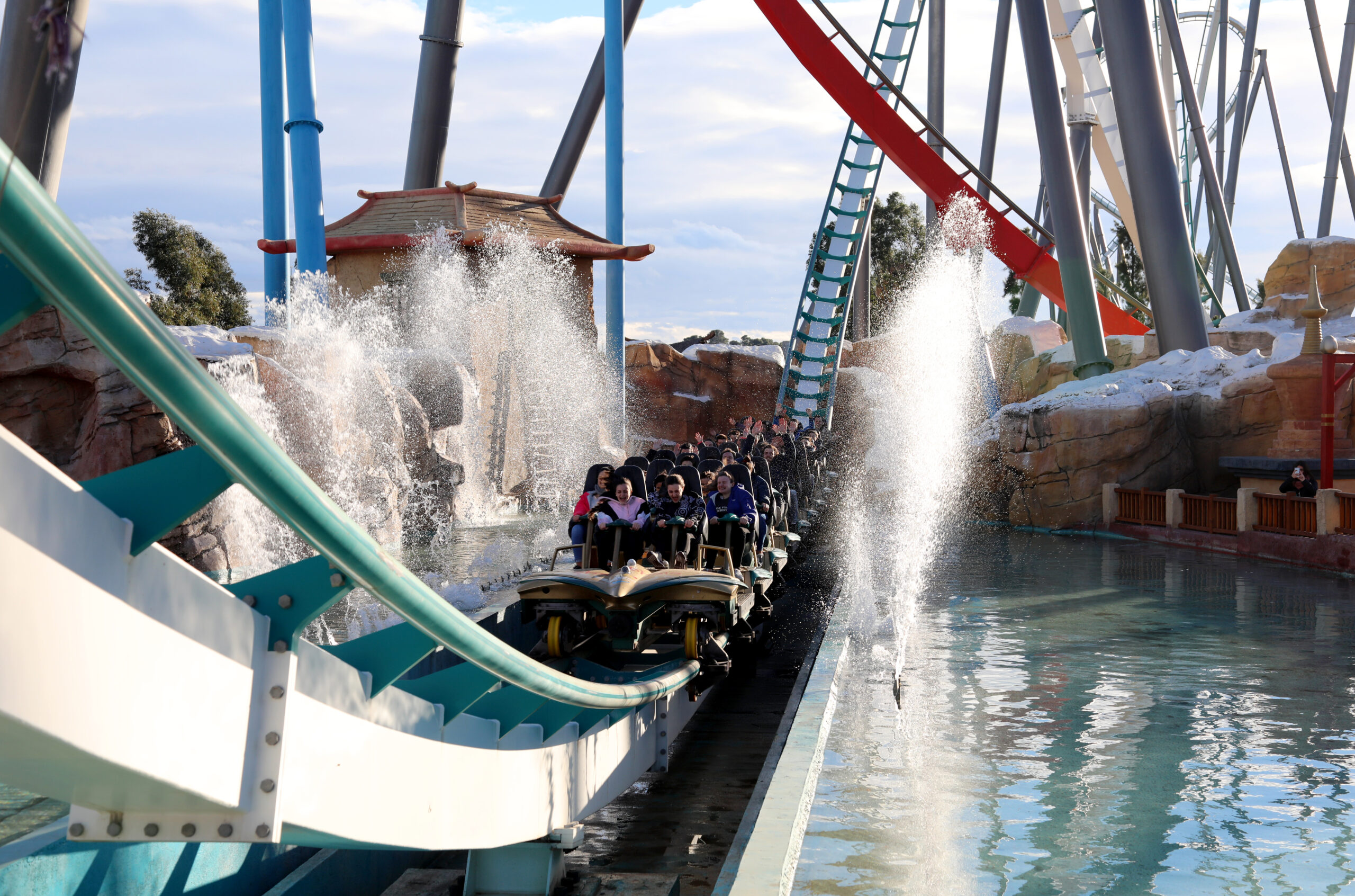 Roller coaster ride at Portaventura, Spain.