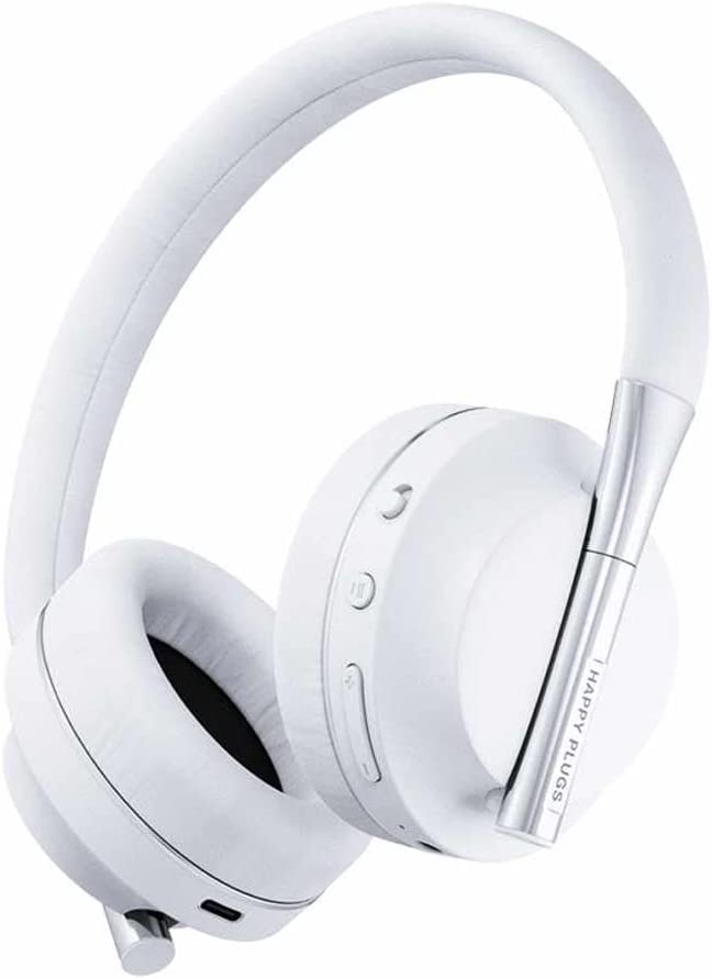 The Happy Plugs Play headphones for kids in white.