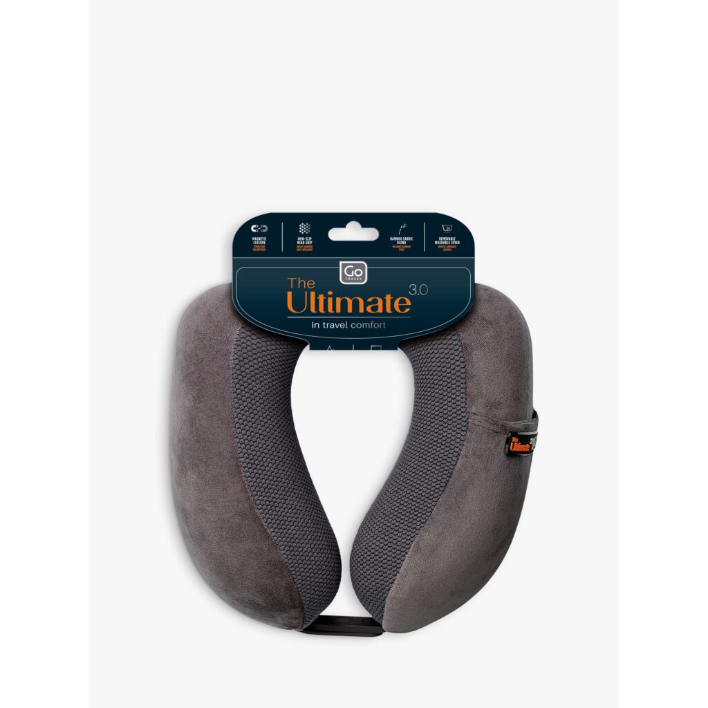 Travel pillow in black and grey from John Lewis