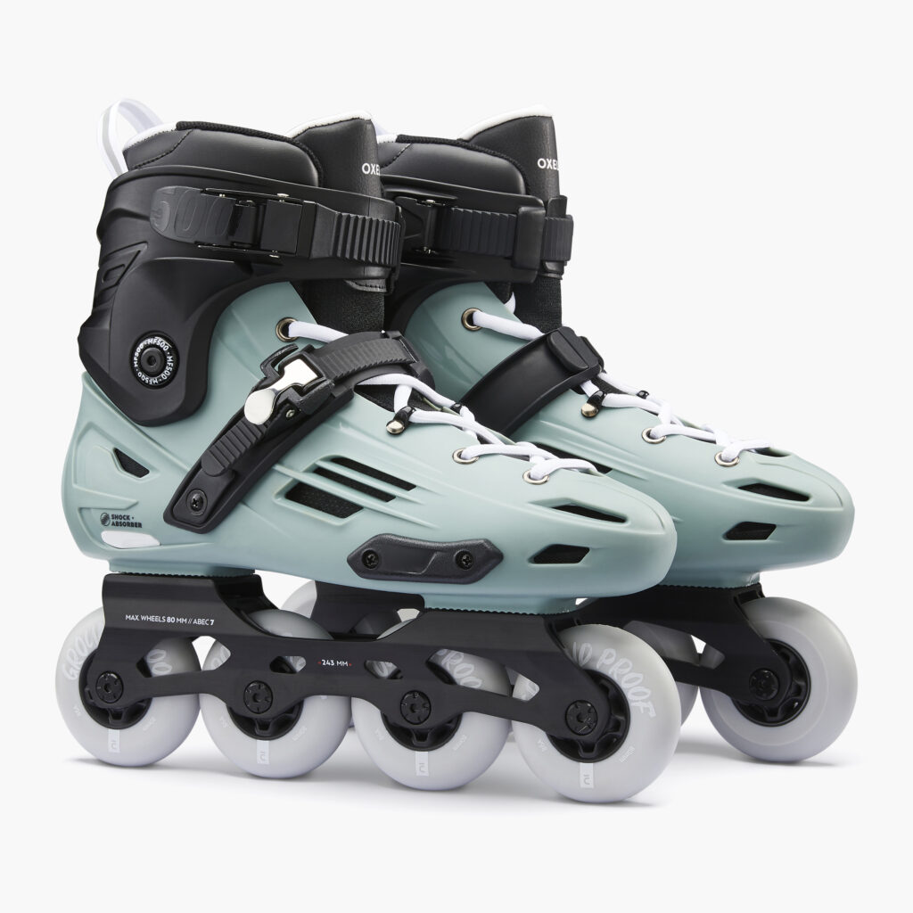 Khaki roller skates