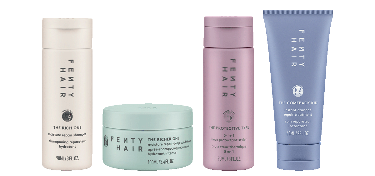 Four products side by side from Fenty Hair