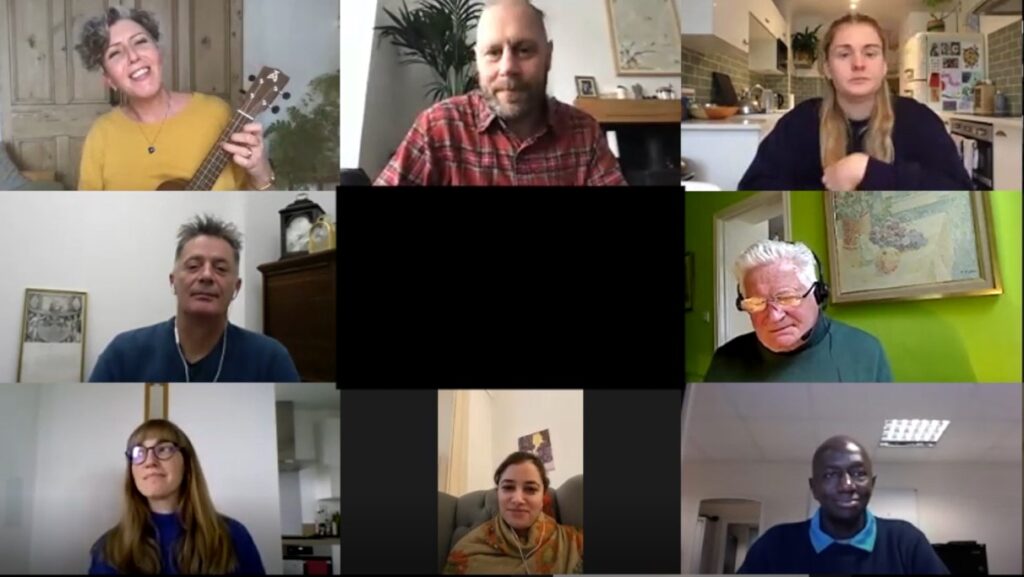 A screenshot from an online ENO Breathe session, led by Suzi Zumpe 
