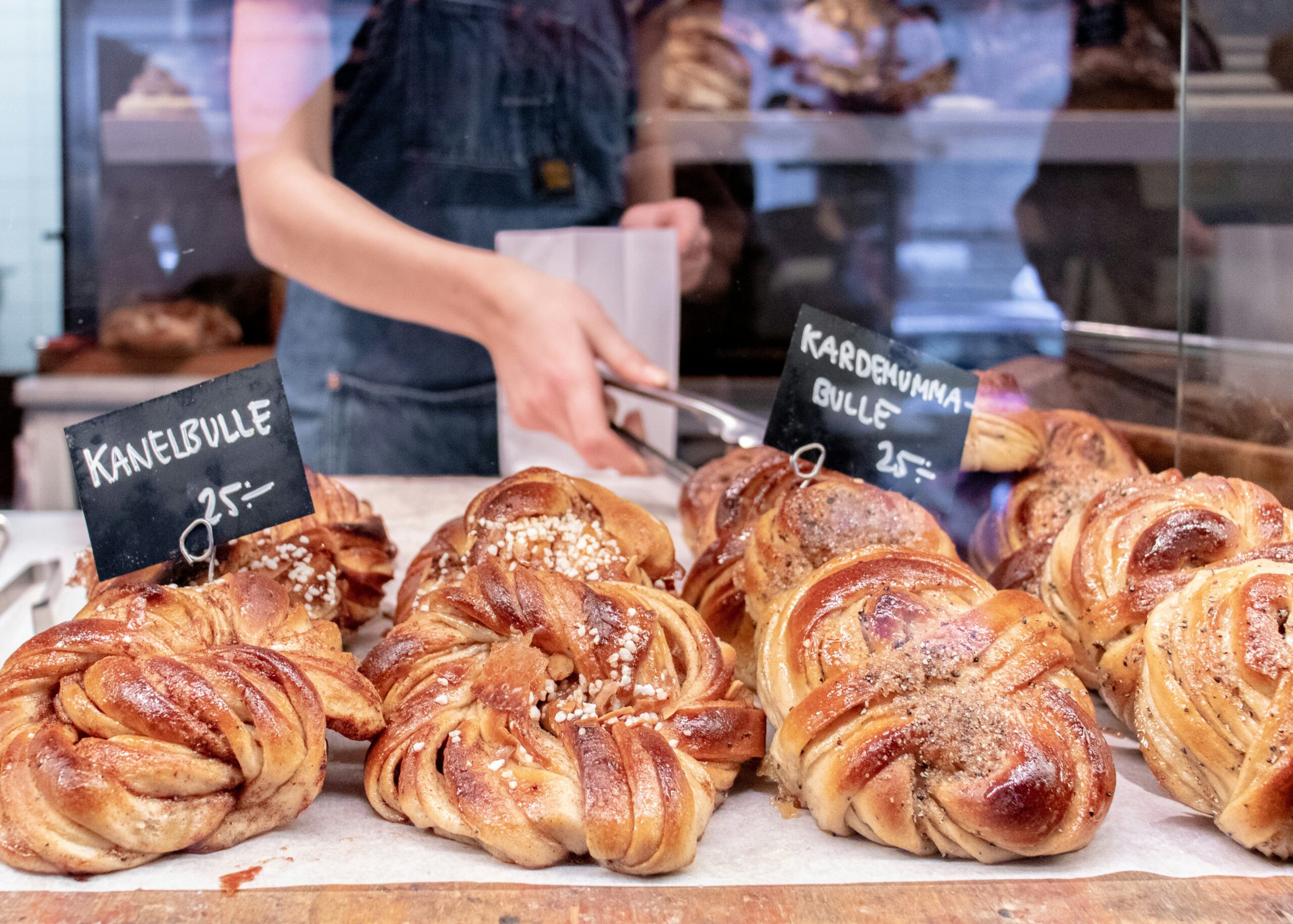 kanelbulle sold in a Swedish bakery