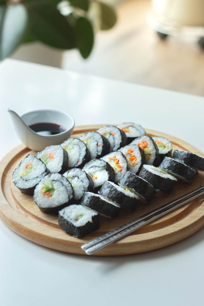 Vegan sushi rolls.