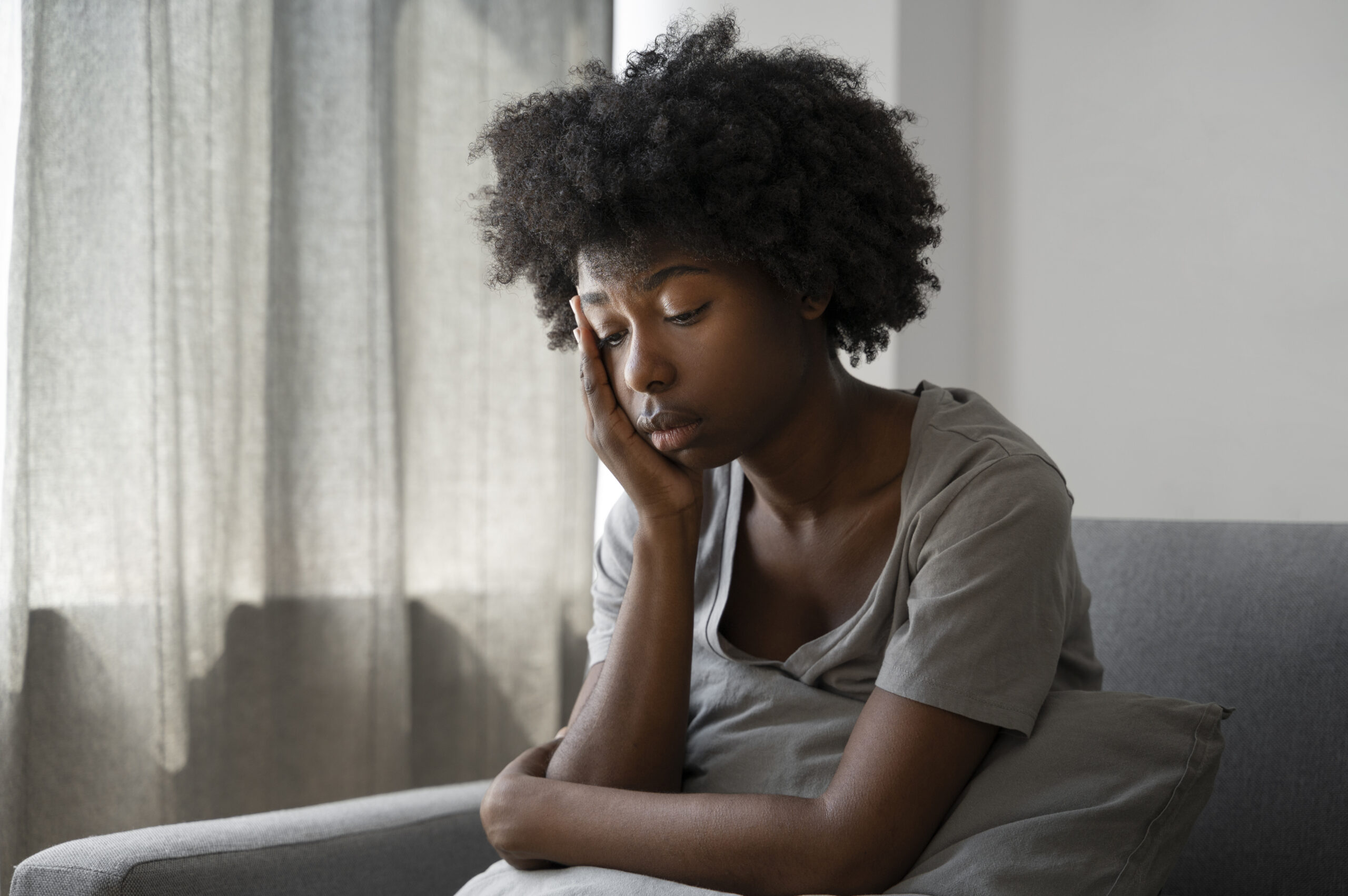 Woman feeling depressed