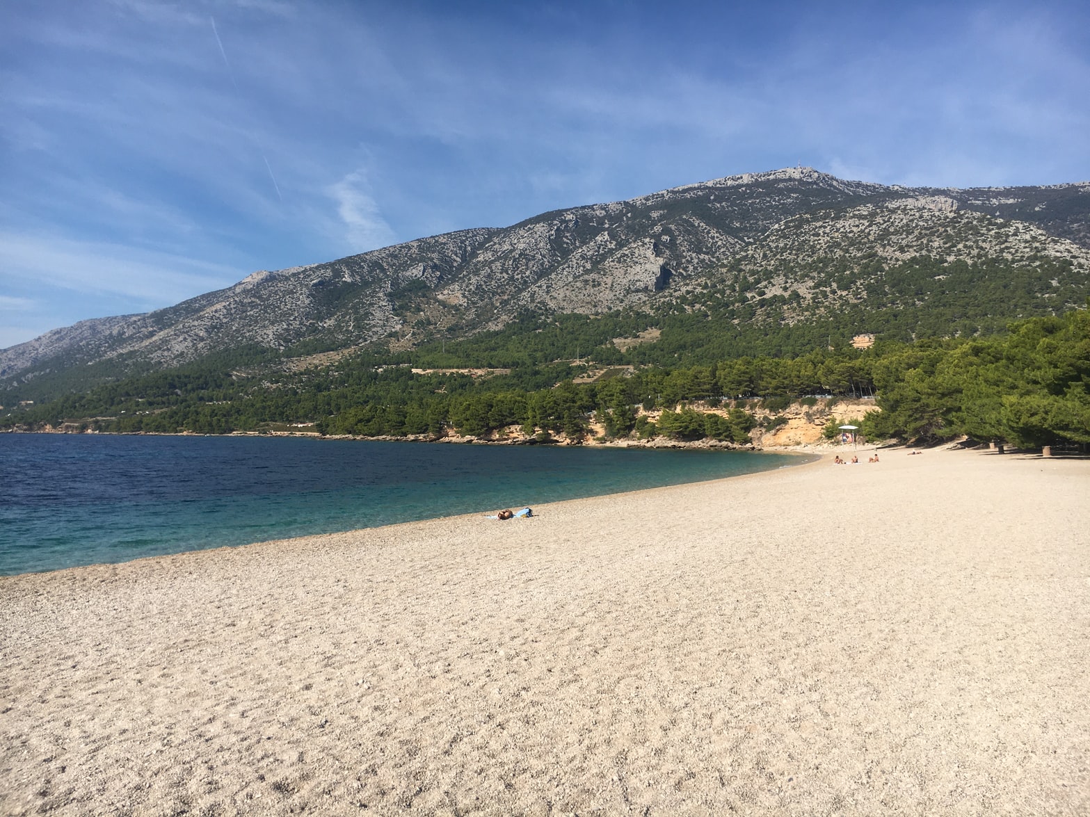 Scenic view of Zlatni Rat beach, Brac, Croatia.