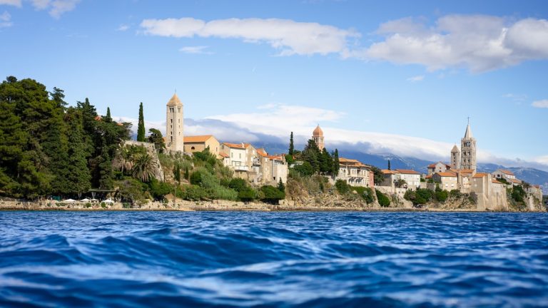 Beautiful sea view of Rab, Croatia.