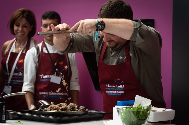 A cooking demonstration at The National Geographic Traveller Food Festival.