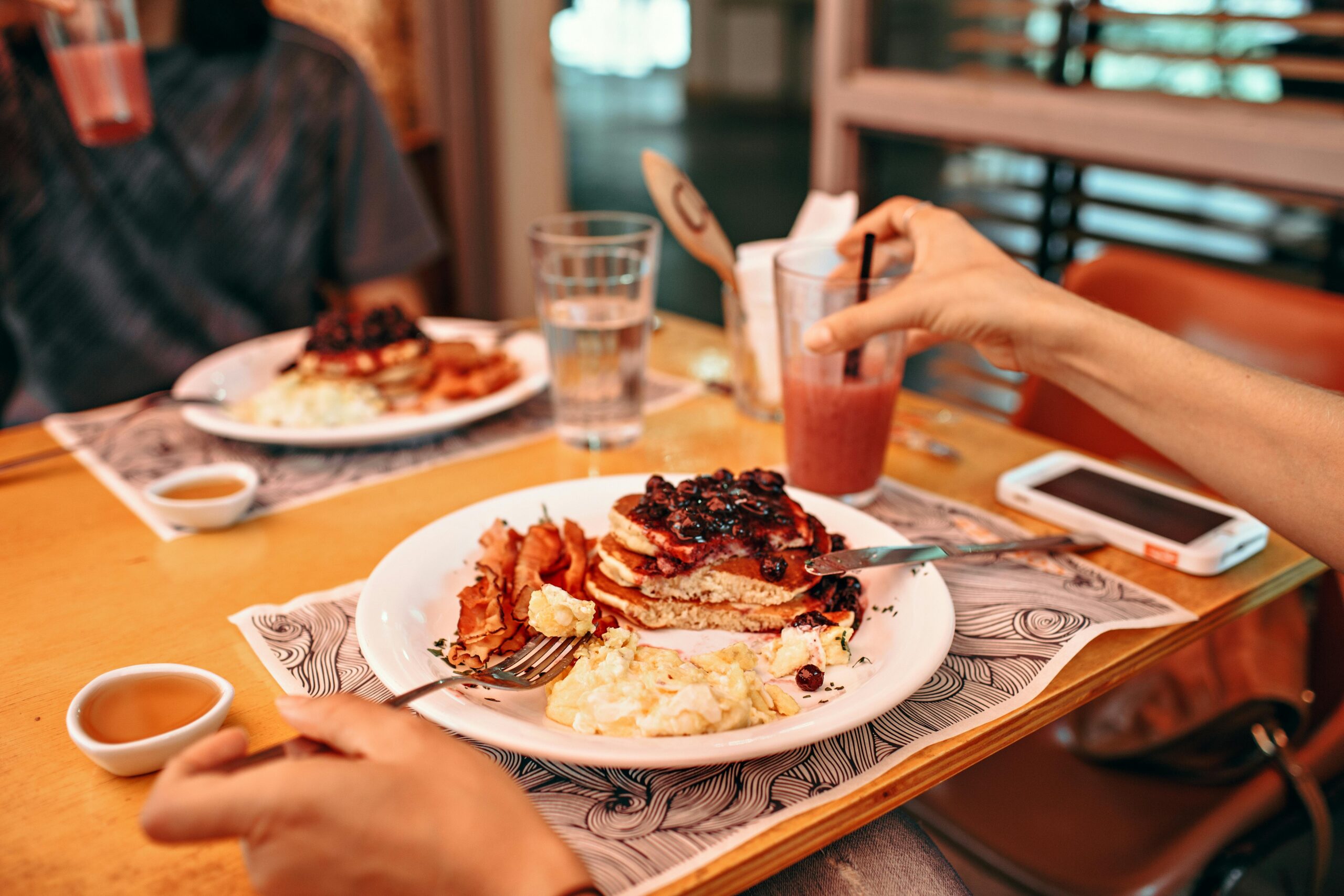 Pancakes in a restaurant