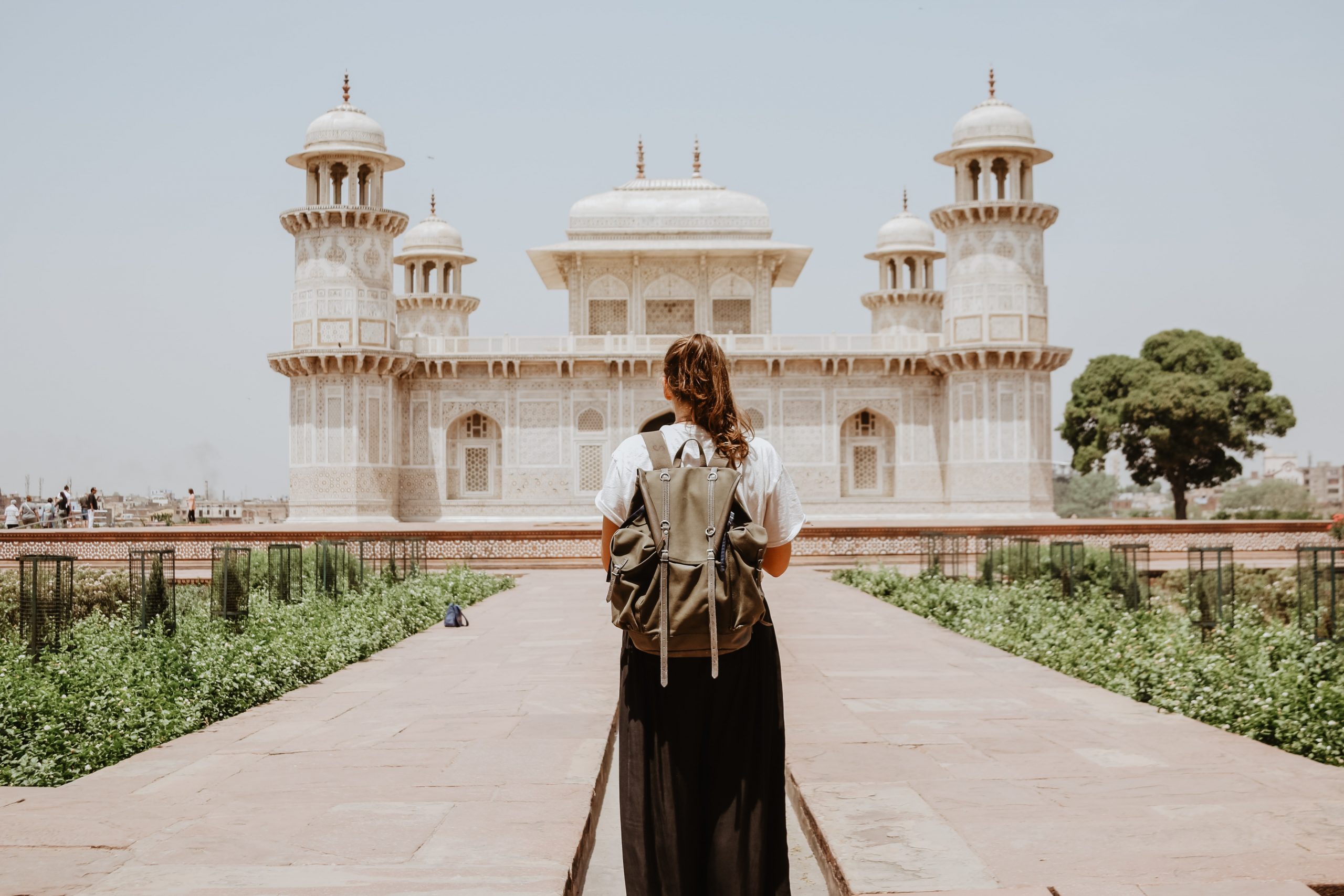A young female backpacker travelling in India.