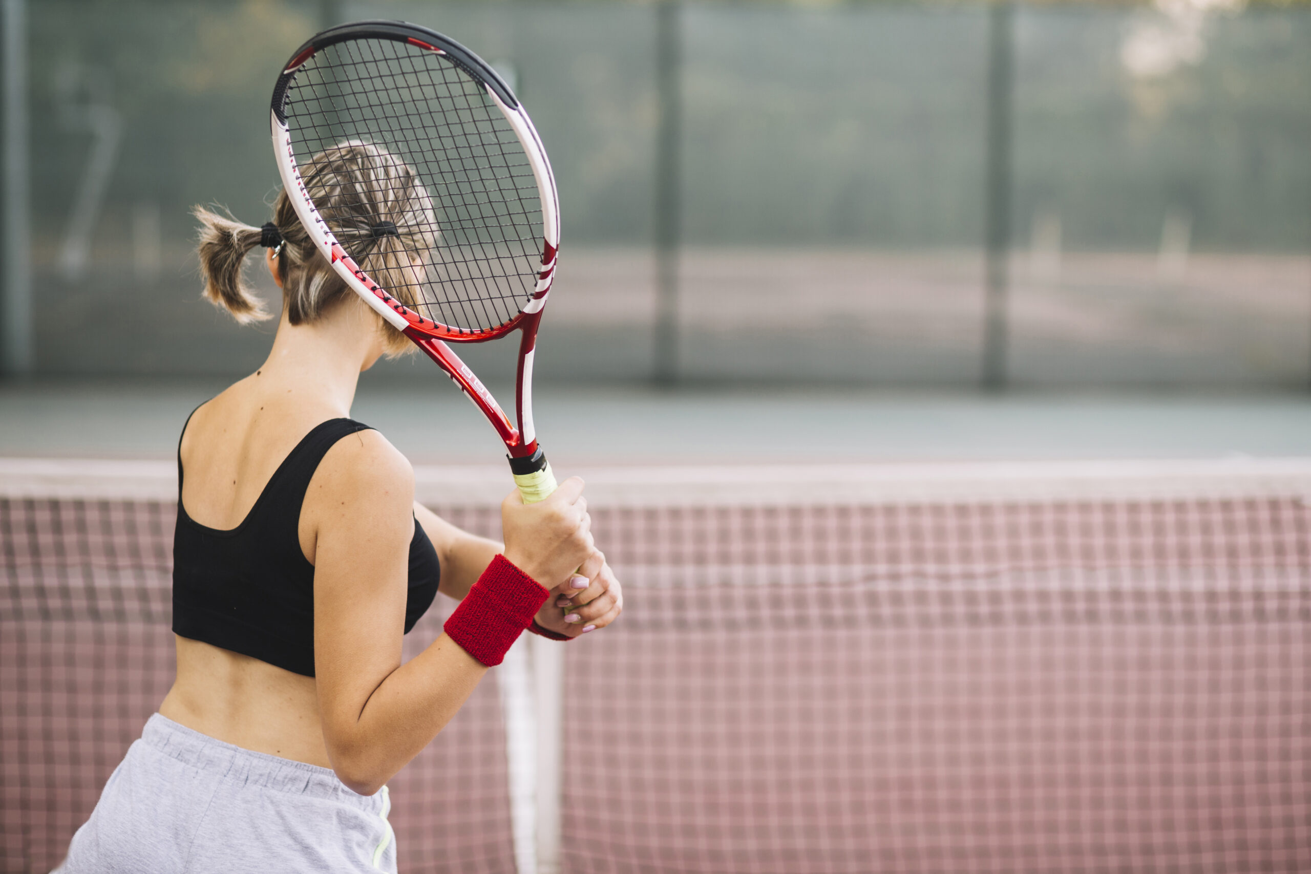 Woman playing tennis