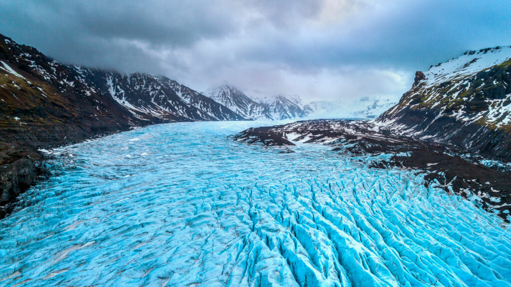 Skaftafell glacier, Vatnajokull National Park in Iceland