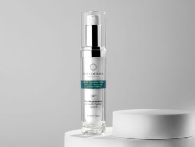 Prada’s new matte red lipsticks CellDerma GF5 Next Gen serum on a stack of circle platforms