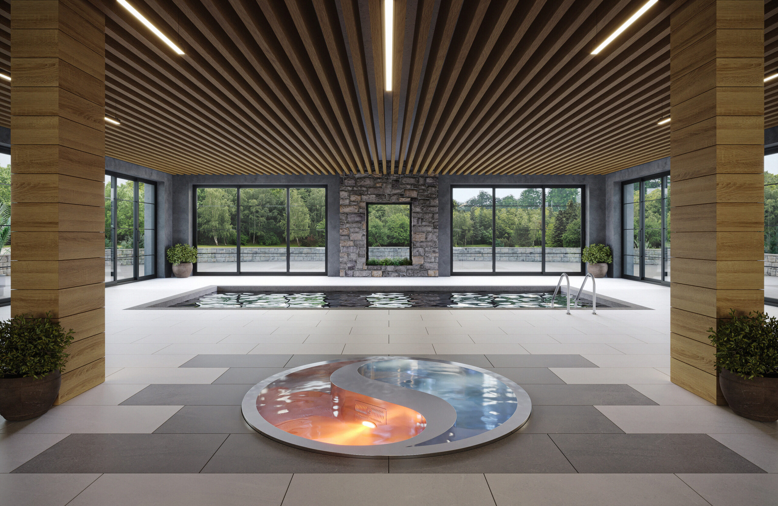 a contrast water therapy tub in a generated hotel image