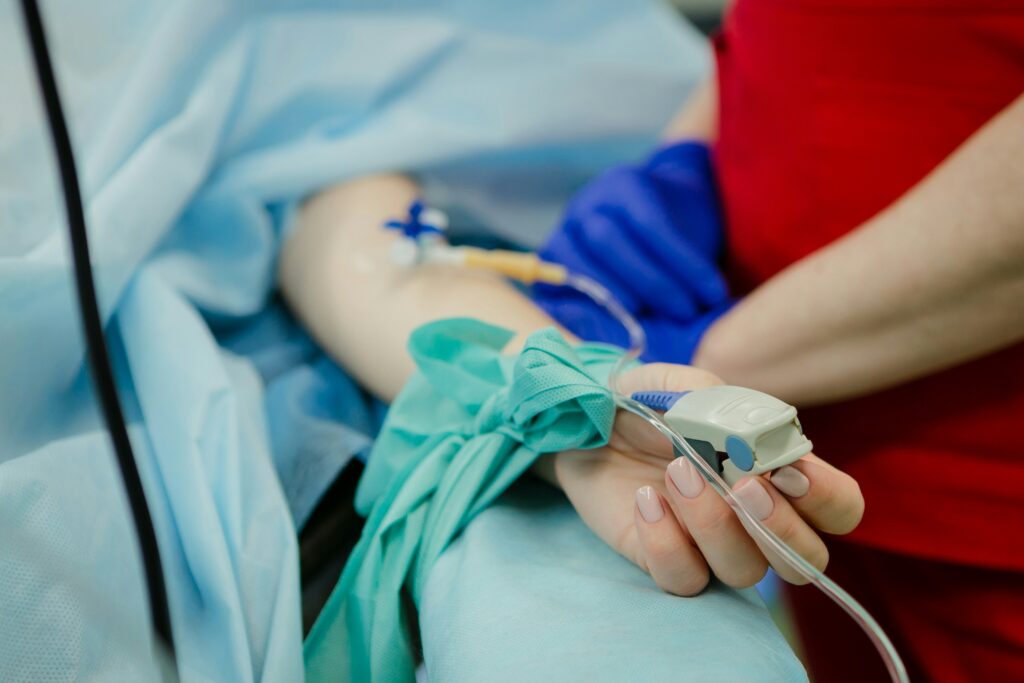 Woman in hospital 