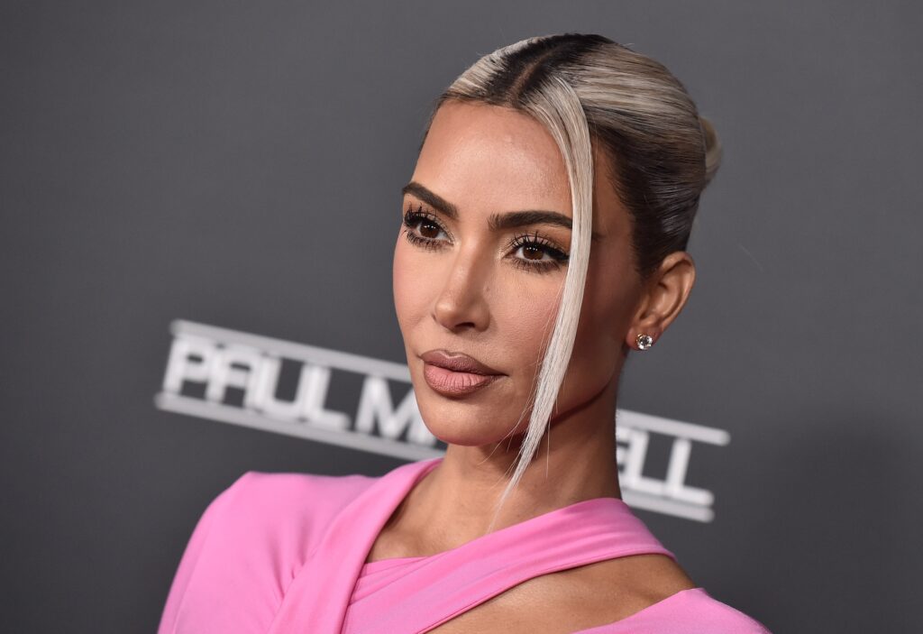 Close up of Kim Kardashian at the Baby2Baby Annual Gala in 2022