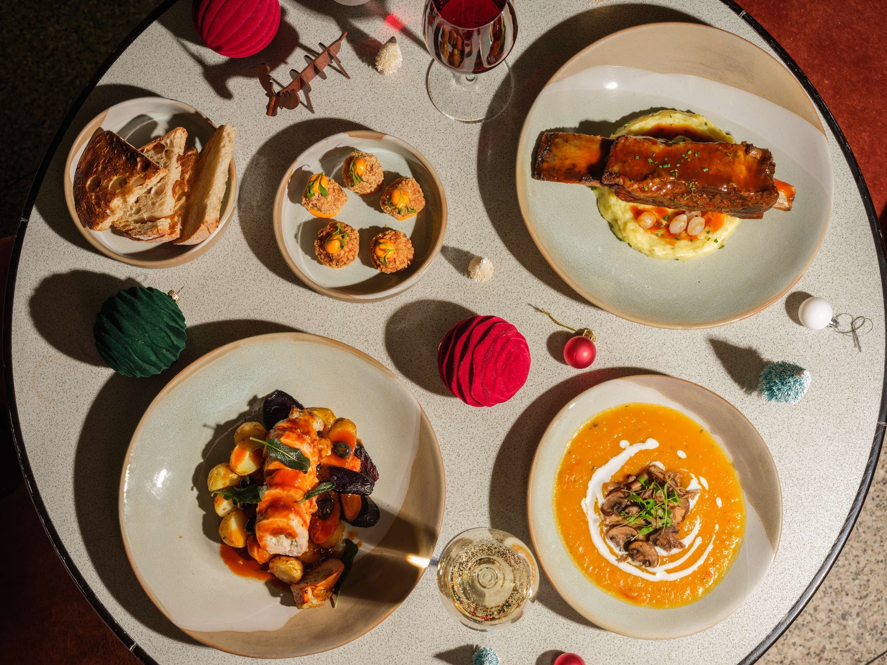 festive feast spread of Christmas food