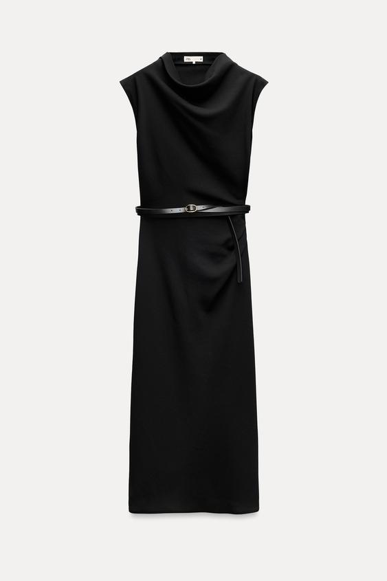 Zara belted midi dress