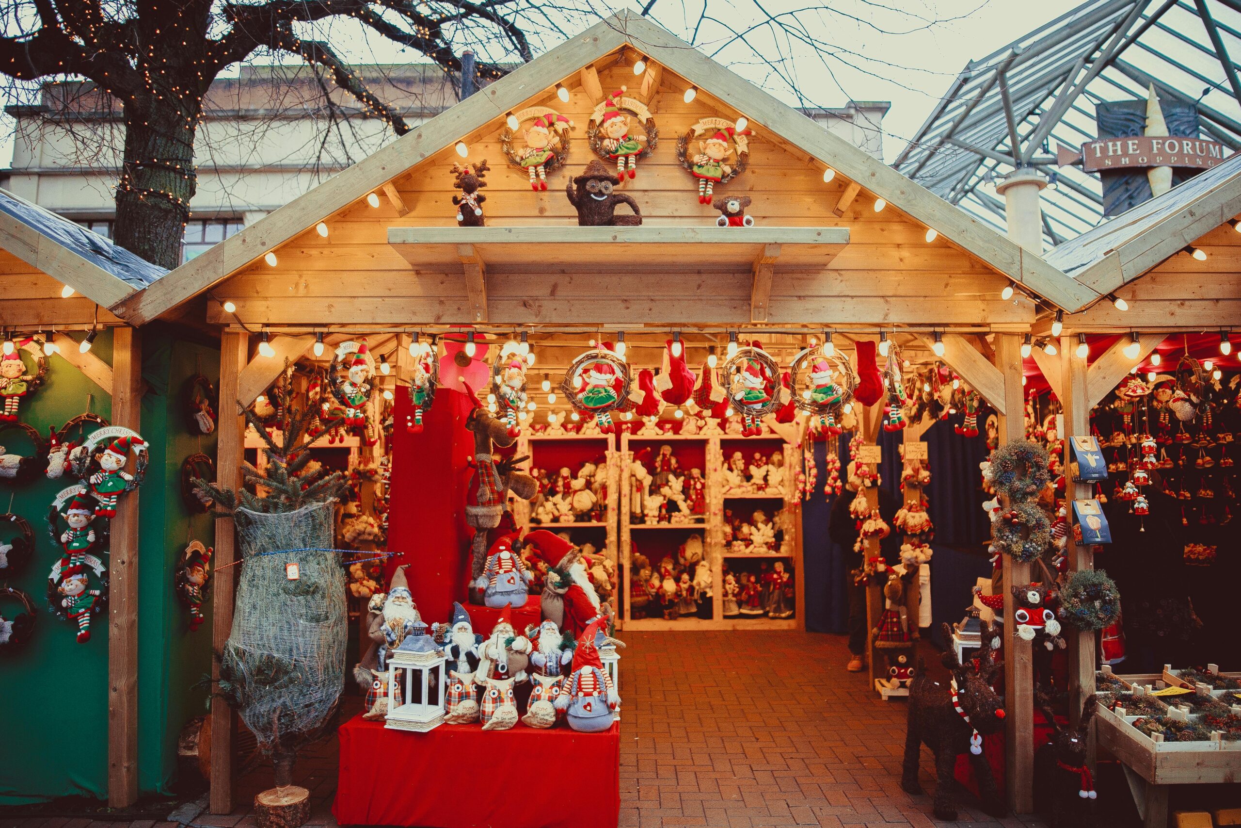 trinkets and toys at a christmas market