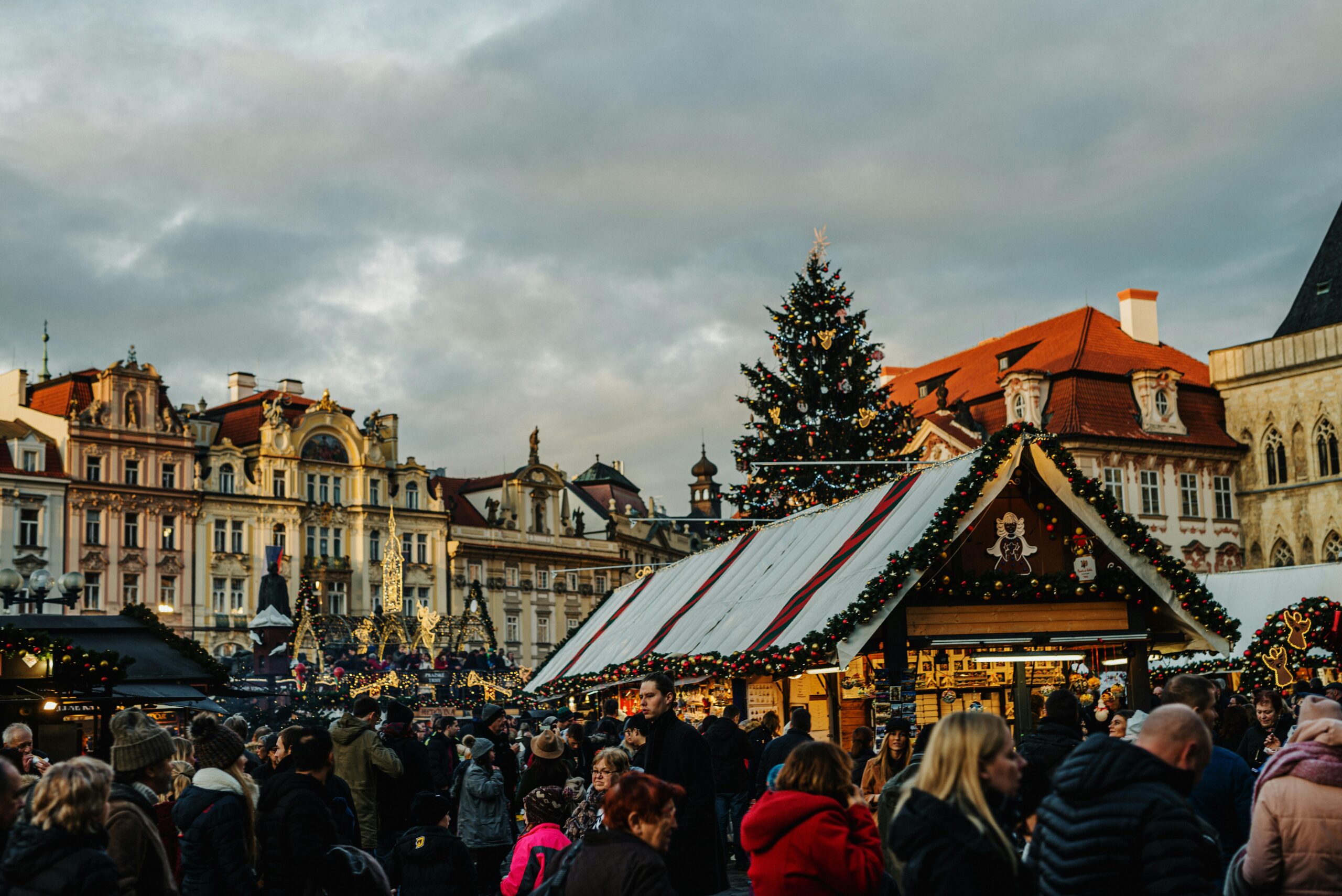 christmas market in prague's old town square