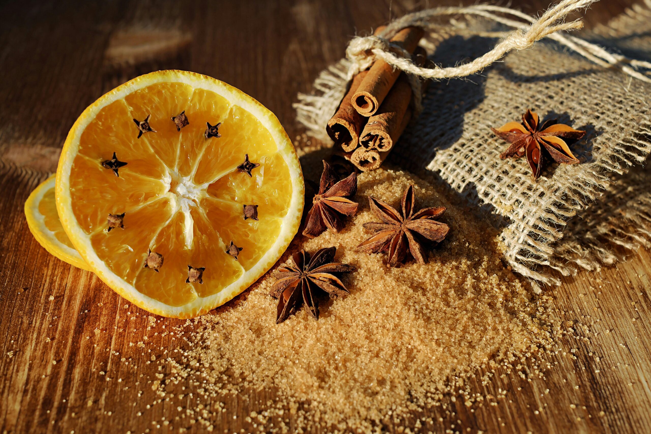 Cinnamon and cloves in a lemon