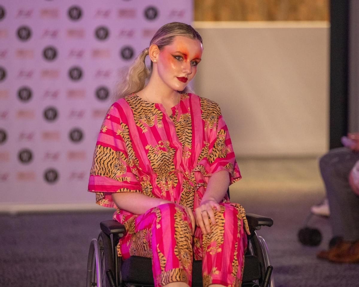 Model poses for Inclusive Fashion Show