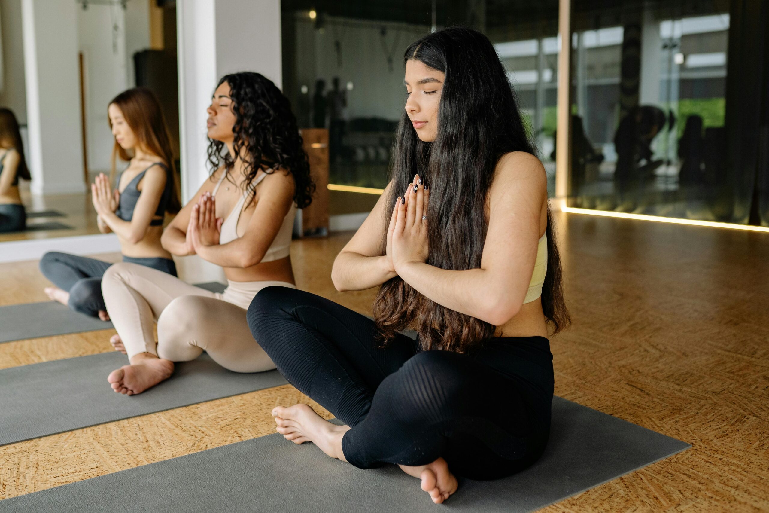 Women doing yoga