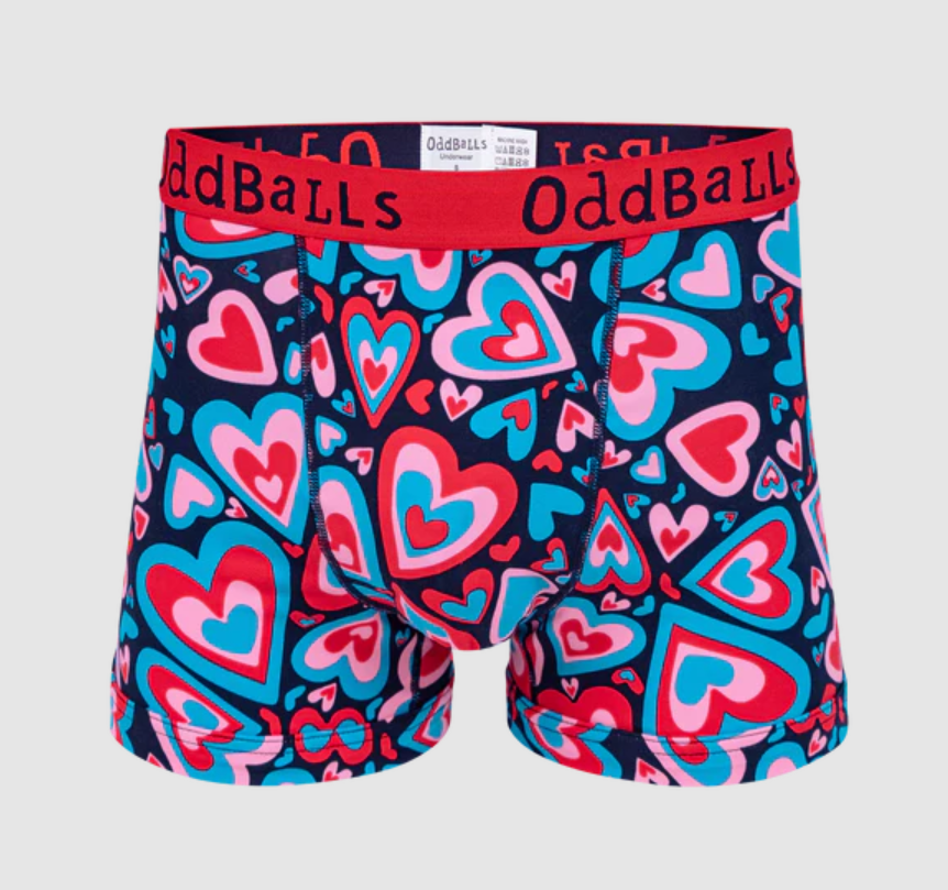 Love Hearts men’s boxer shorts from OddBalls