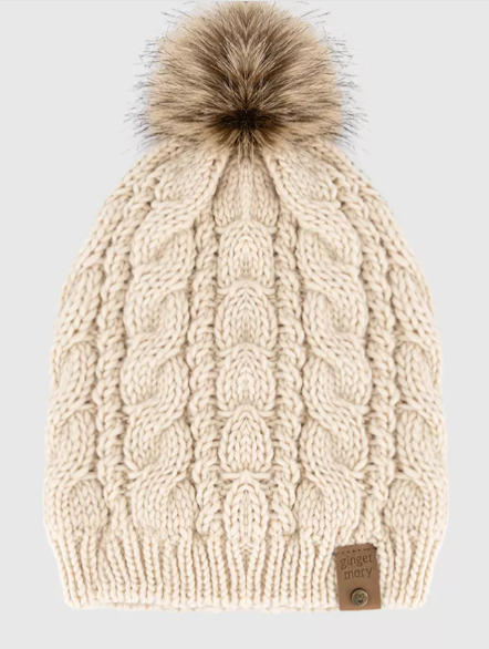 Office pom pom beanie