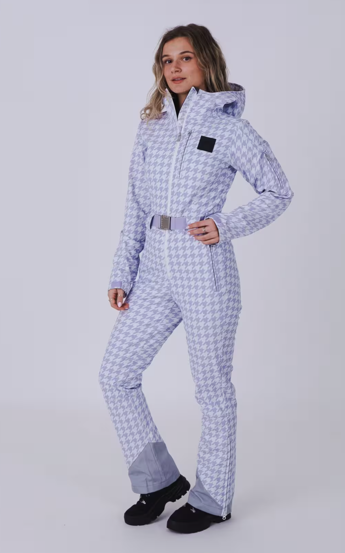 OOSC Purple Houndstooth Chic Ski Suit