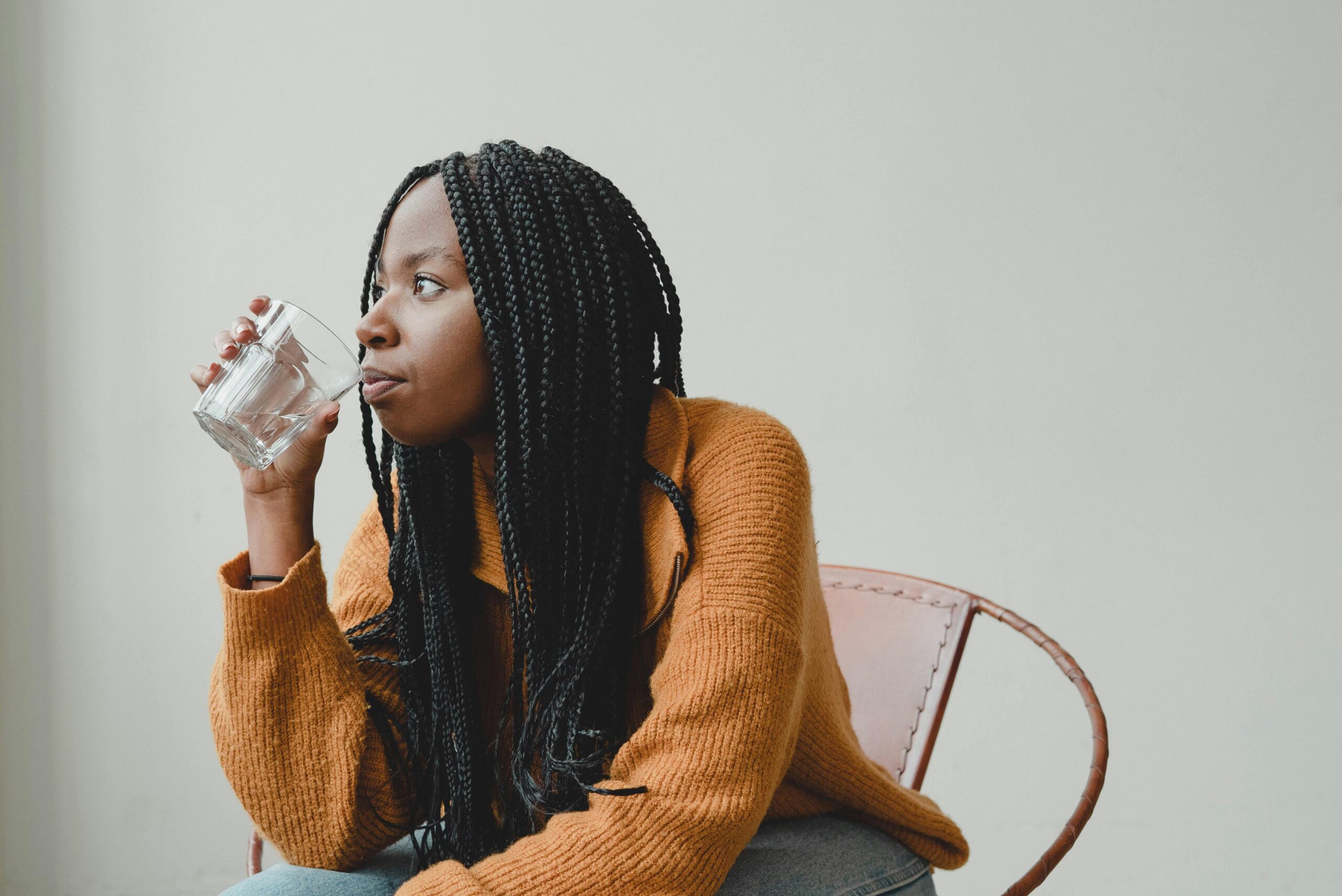 Woman drinking water