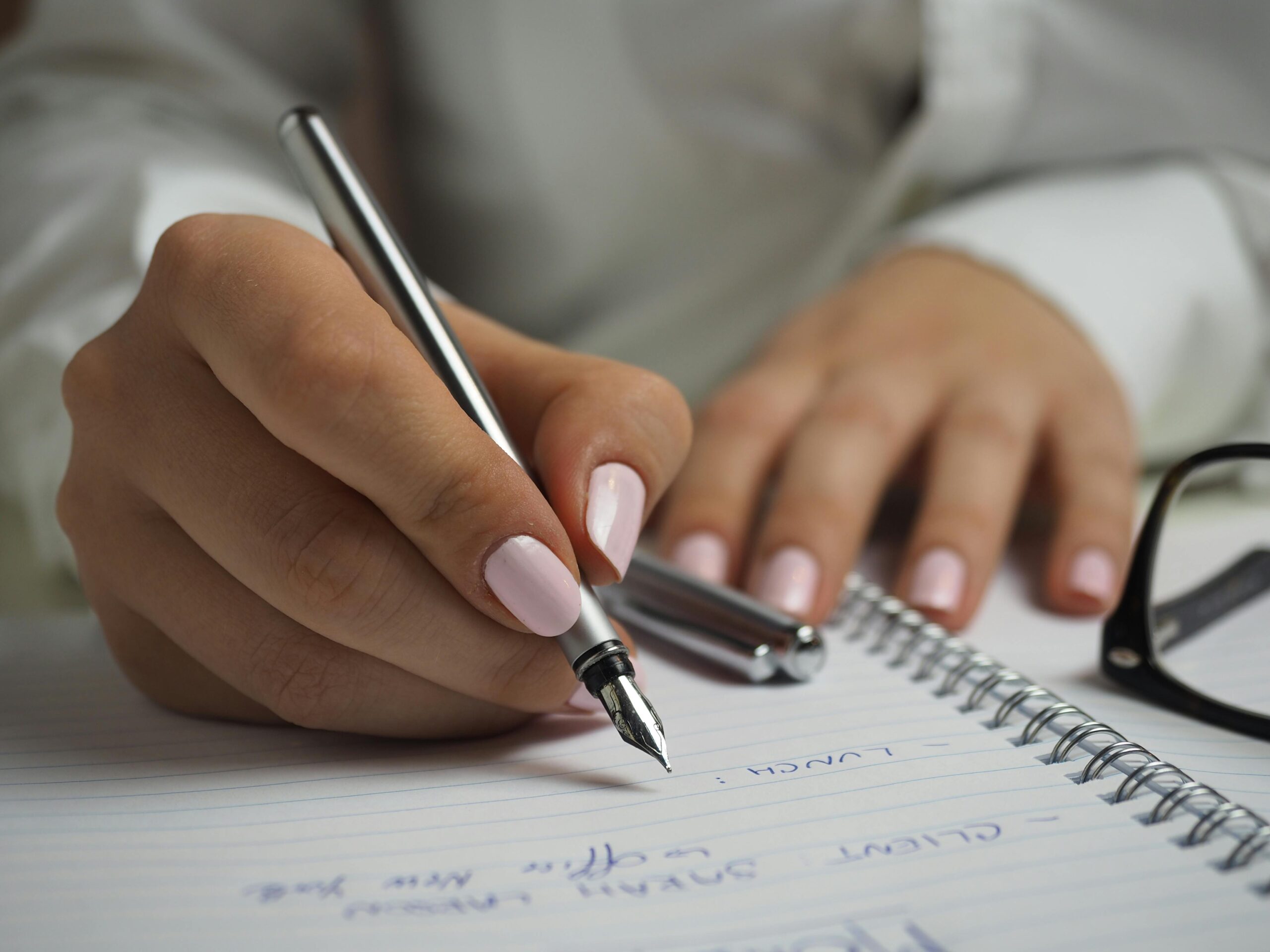 Woman writing her to-do list