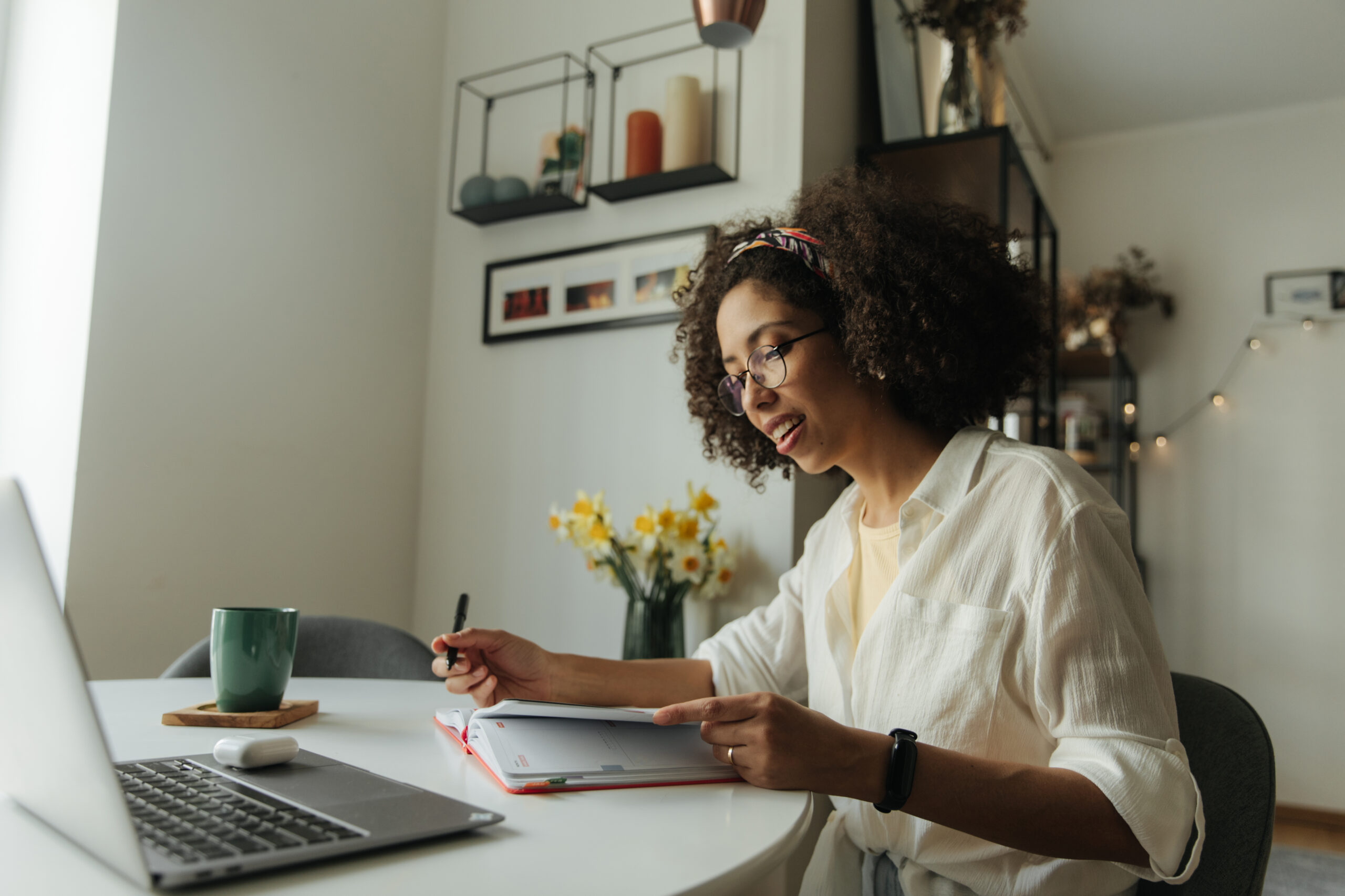 Woman working from home