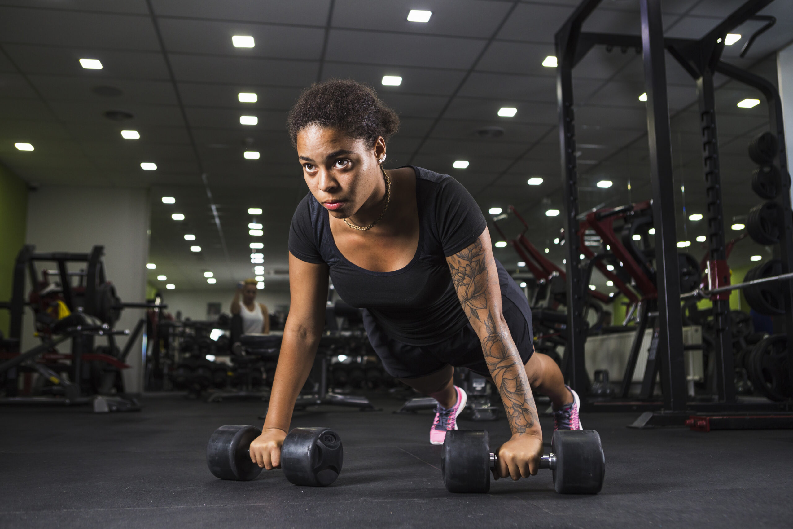 Woman working out in the gym