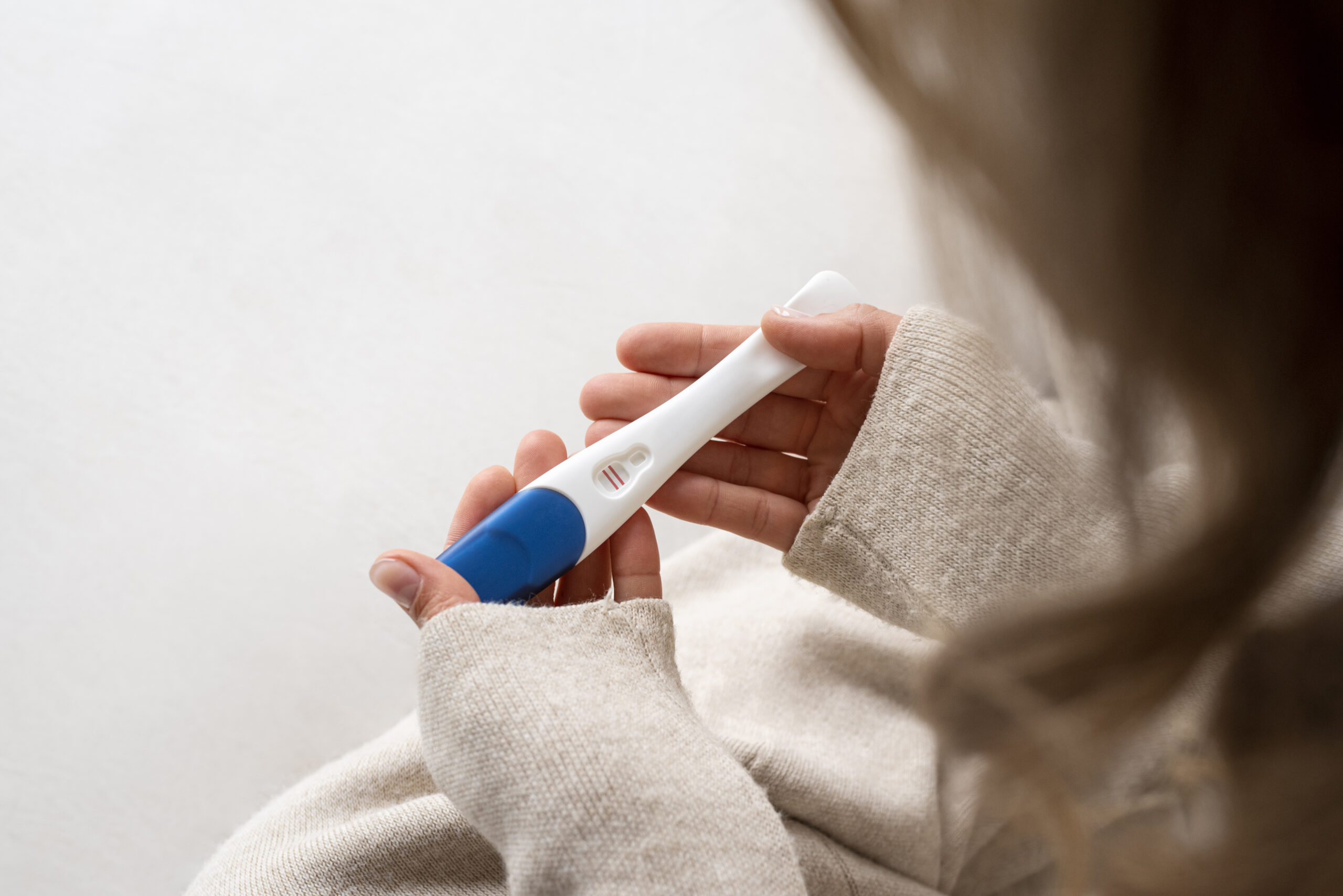 Pregnancy test shows 'positive' symbol