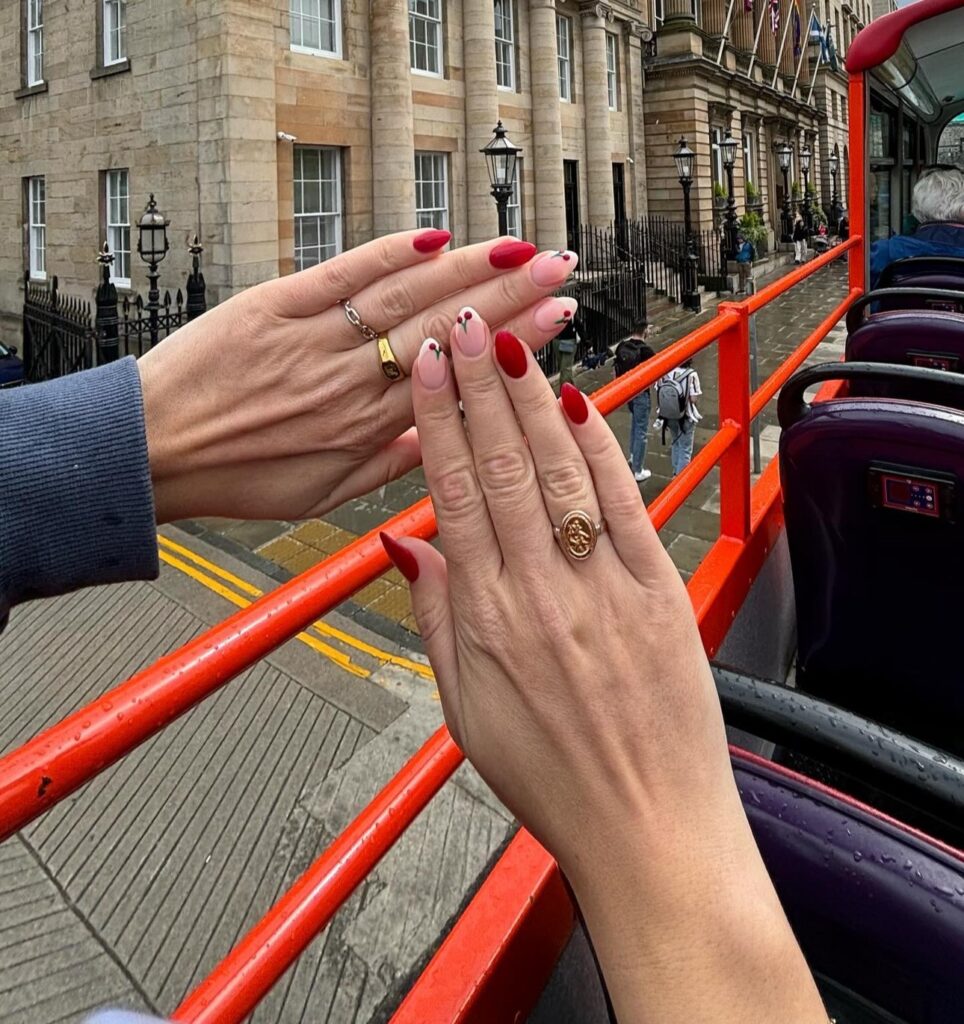 Cherry red nails