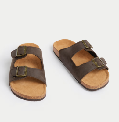 M&S Collection Leather Slip-On Sandals