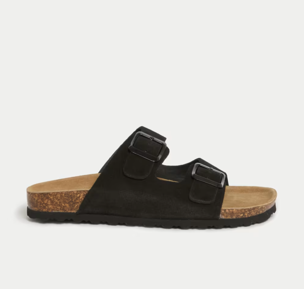 M&S Collection Suede Buckle Footbed Mules