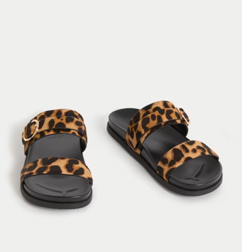 M&S Suede Leopard Print Sandals