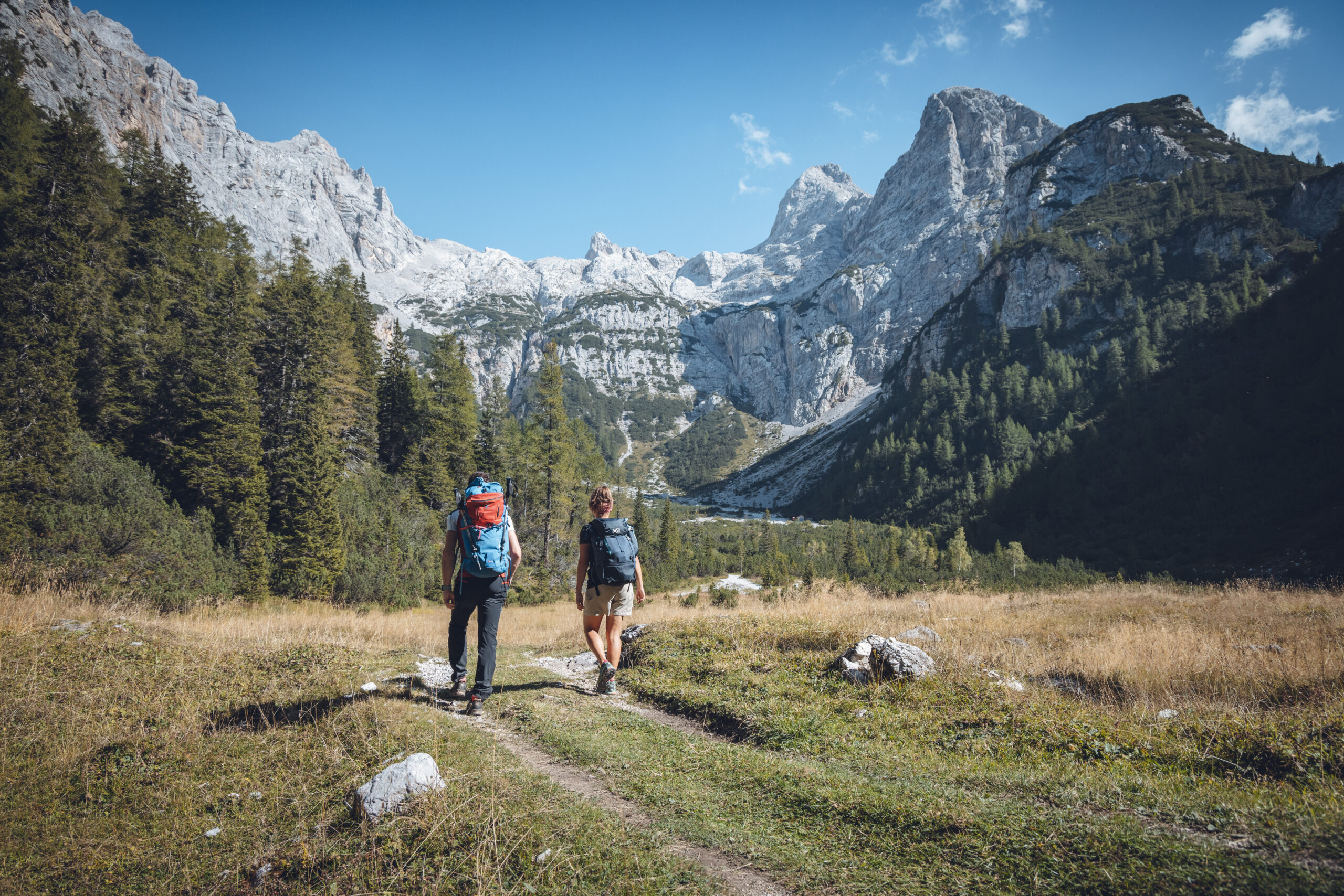 Hikers in the Brenta Dolomites
