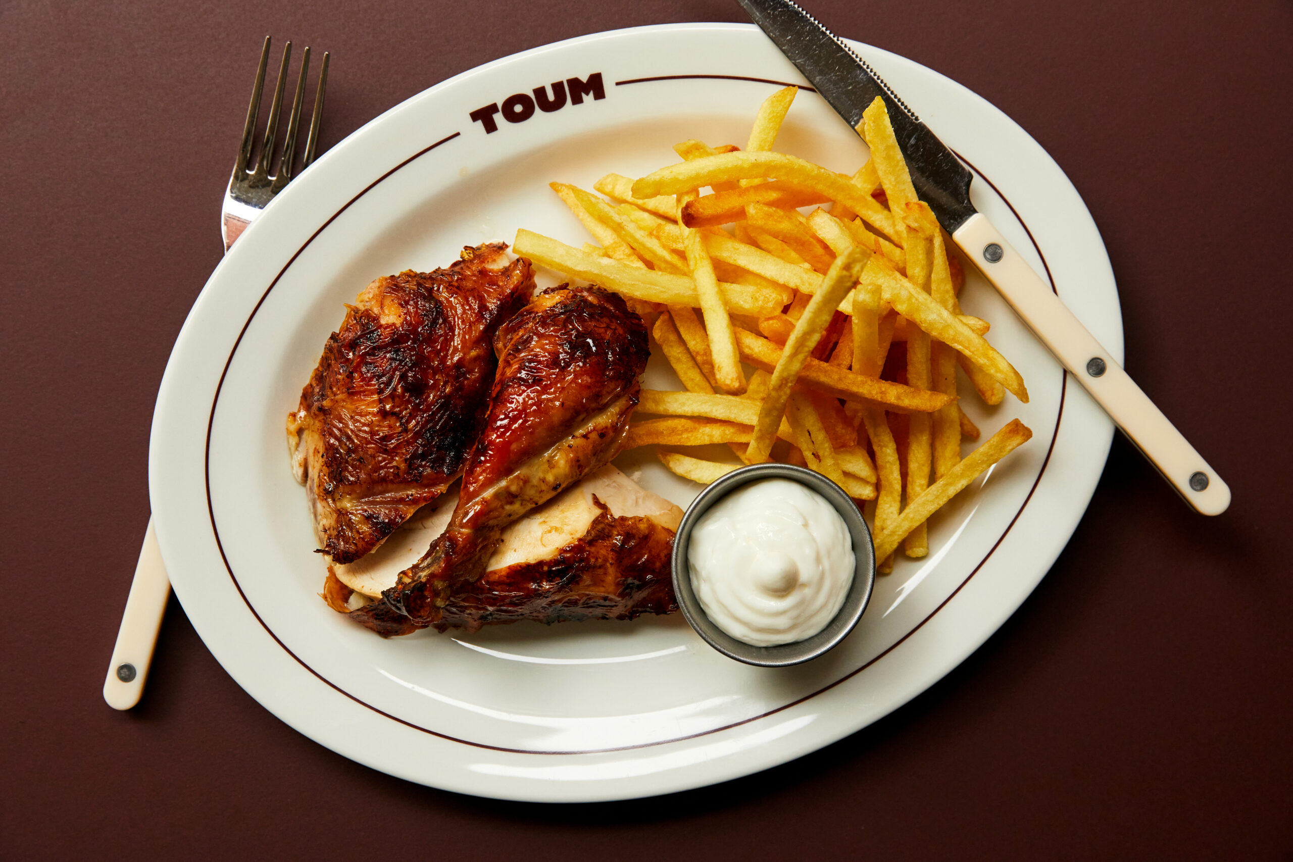 Rotisserie chicken at Toum