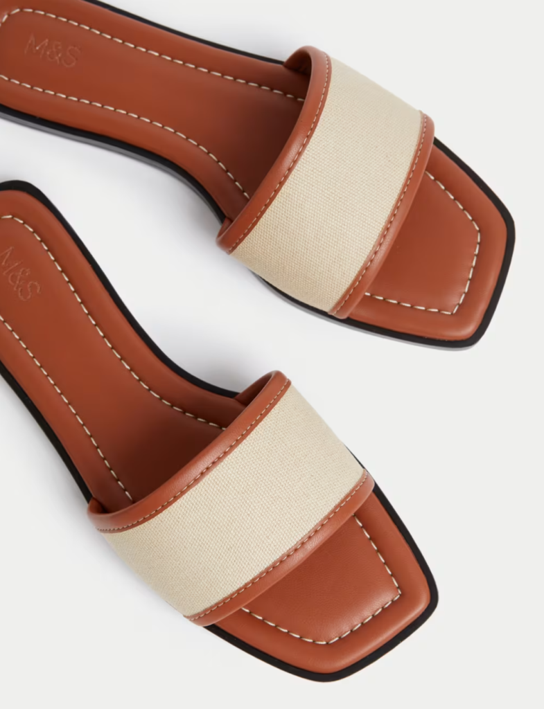 M&S Collection Canvas Flat Mule Sandals