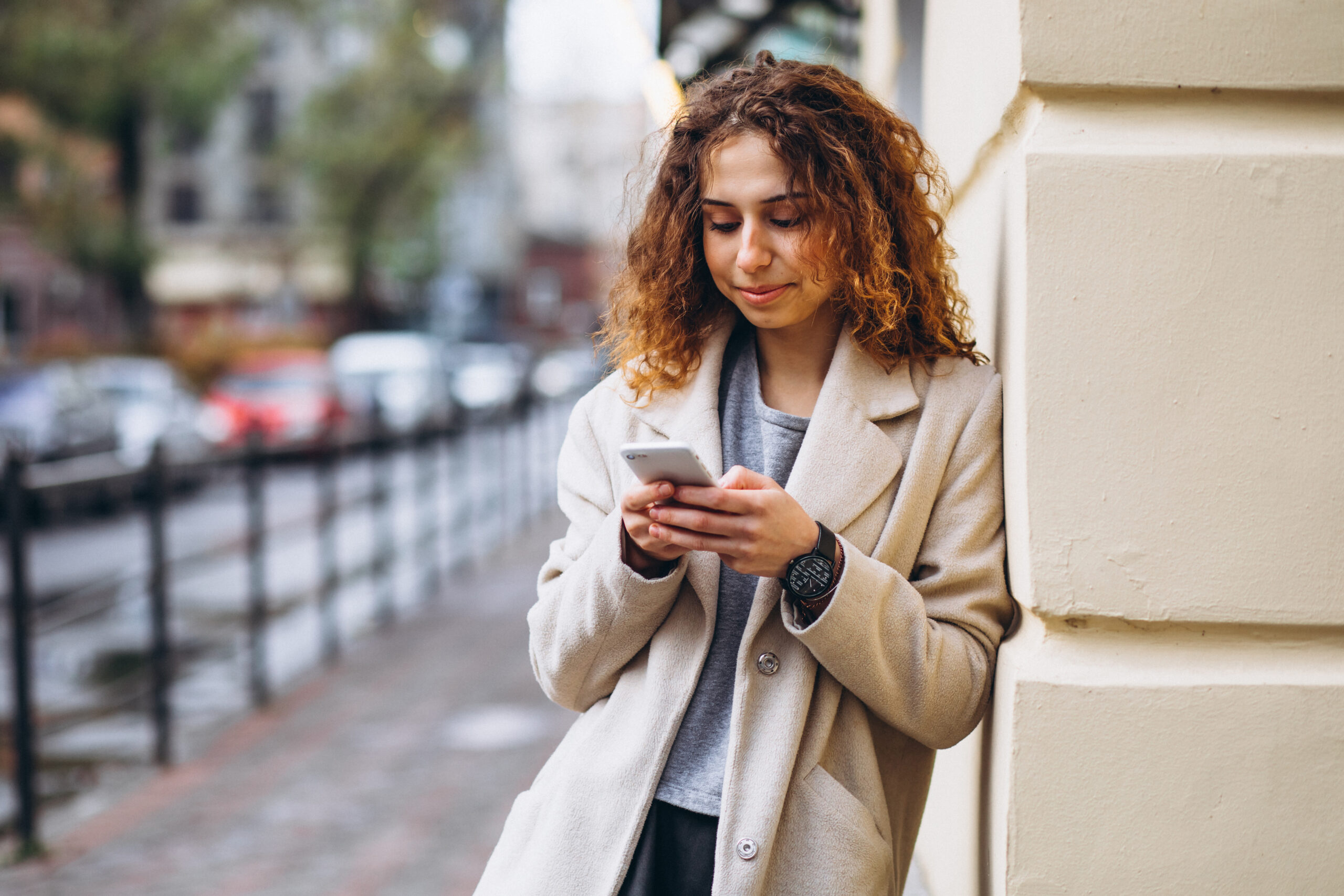 Woman using her phone